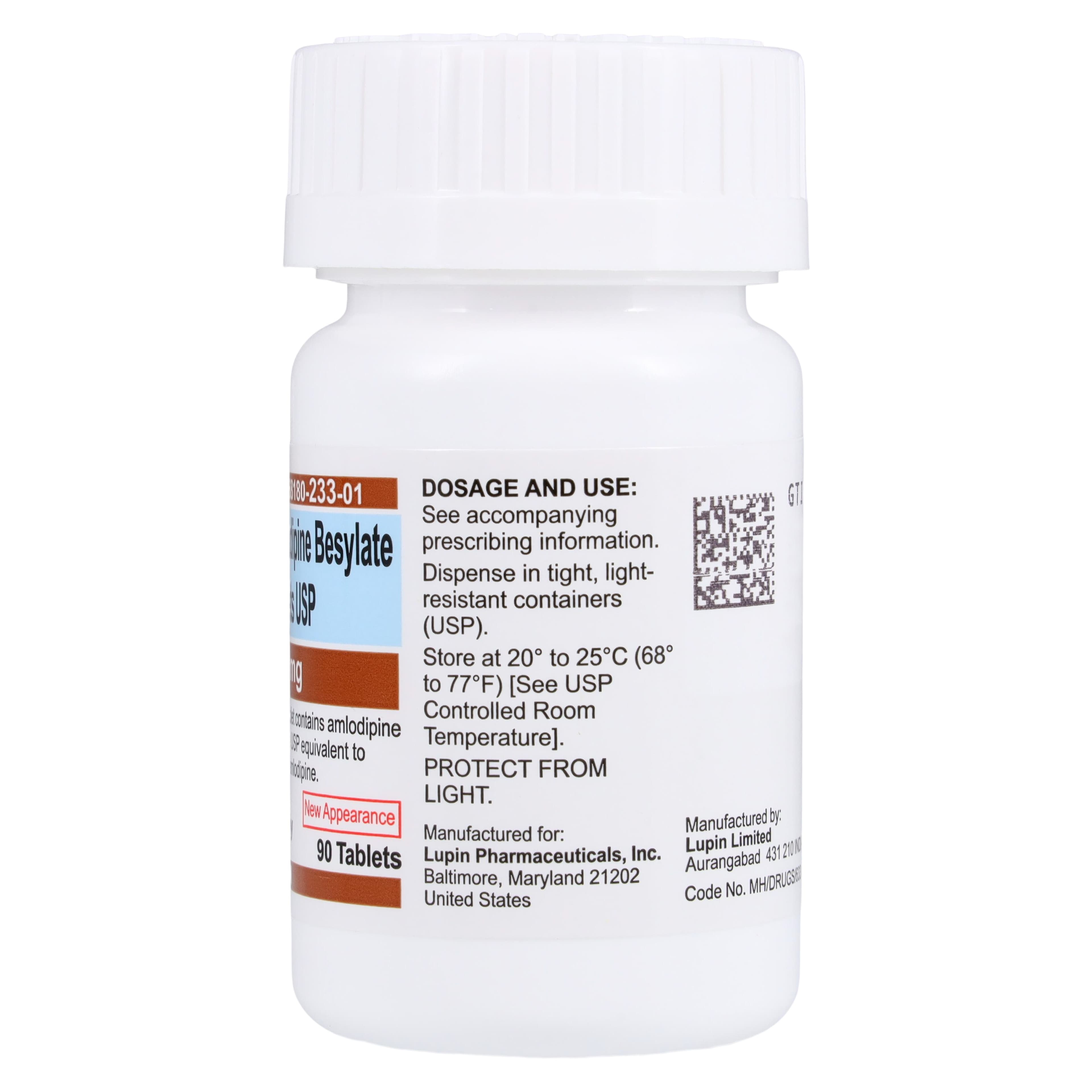 Amlodipine Besylate Tablets, 2.5mg, 90/Bottle, Lupin Pharmaceuticals thumbnail 2