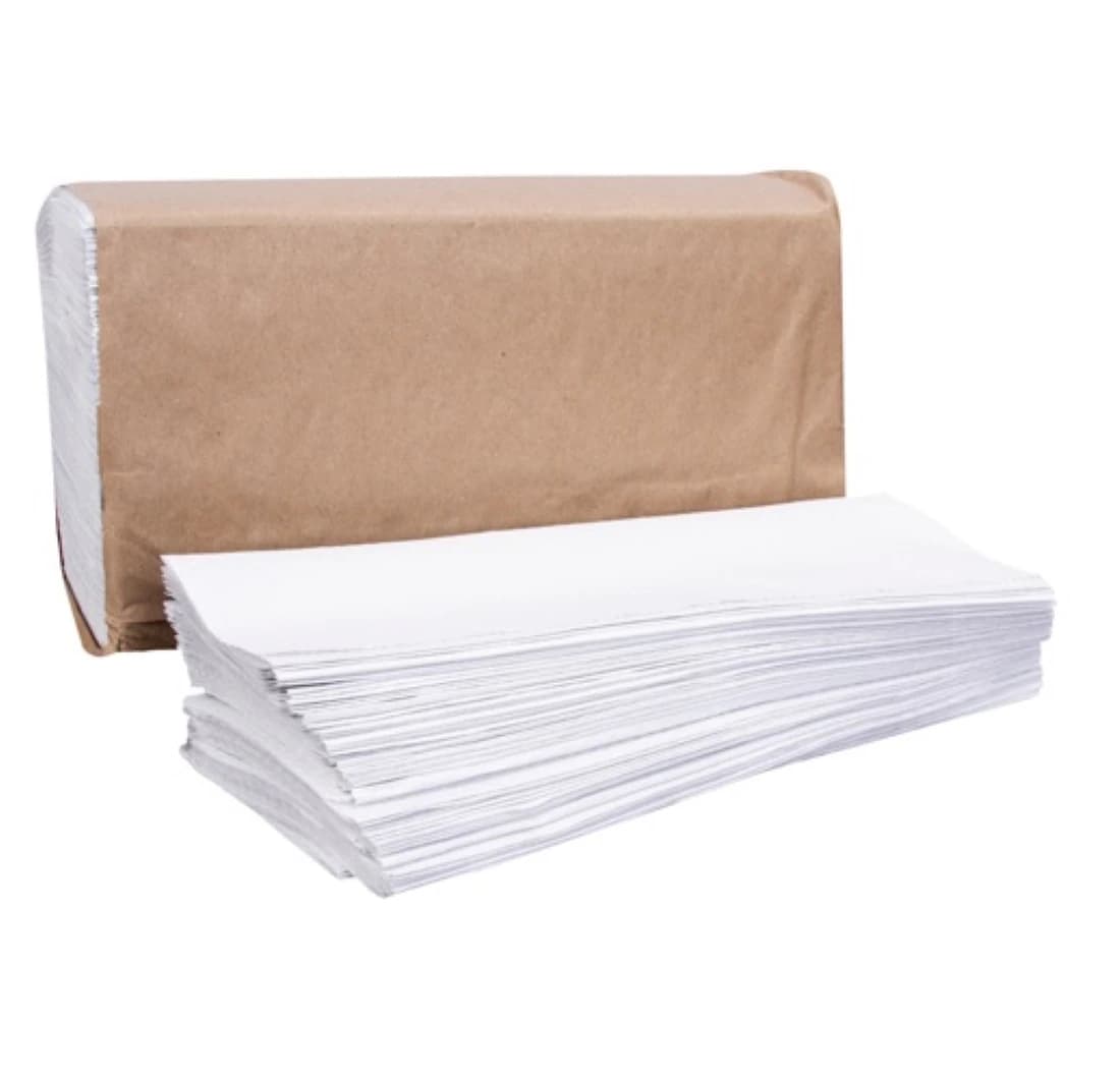 Right Choice Multifold Paper Towels, 1-Ply, White, 9.45x9", 250 Sheets/Pack, 4000/Case - TOWEL MULTIFOLD 1-PLY WHITE - Image 1