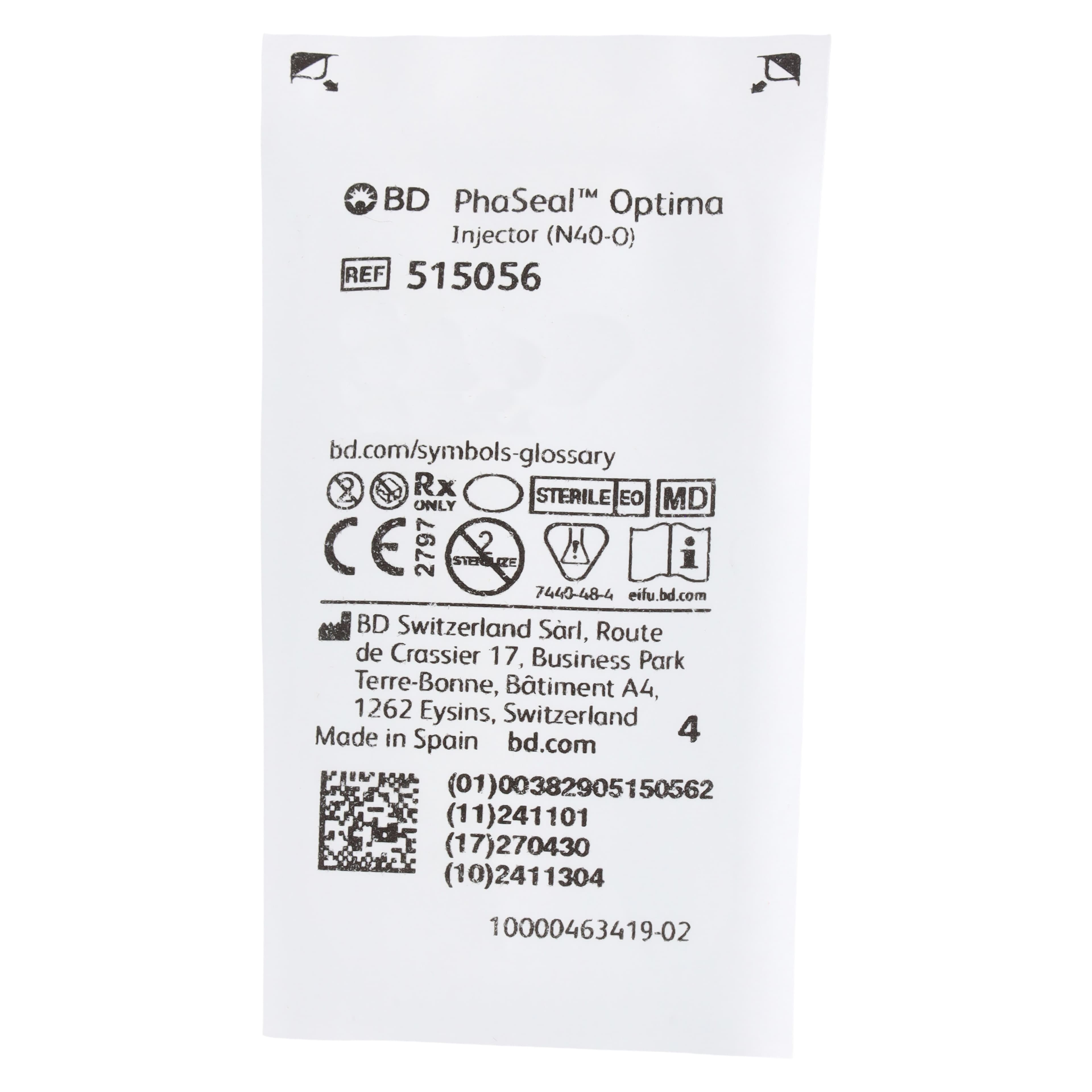 BD PhaSeal N40-O Locking Injector, Single Patient Use, for PhaSeal Optima Drug Transfer Device, 50/Box thumbnail 2