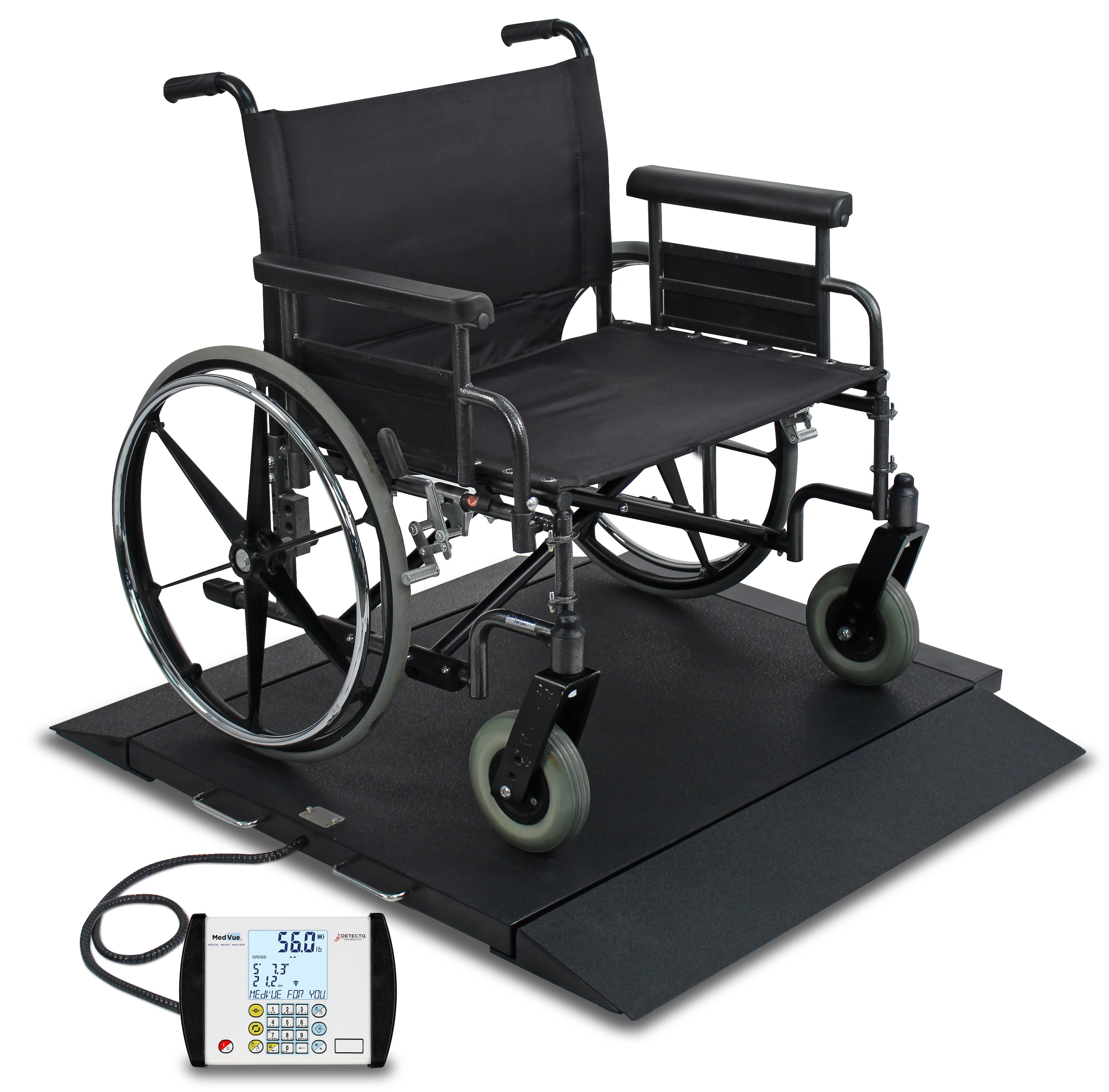 Detecto Portable Wheelchair Scale, 1000 lb Capacity, with AC Adapter - Portable Wheelchair Scale - Image 1