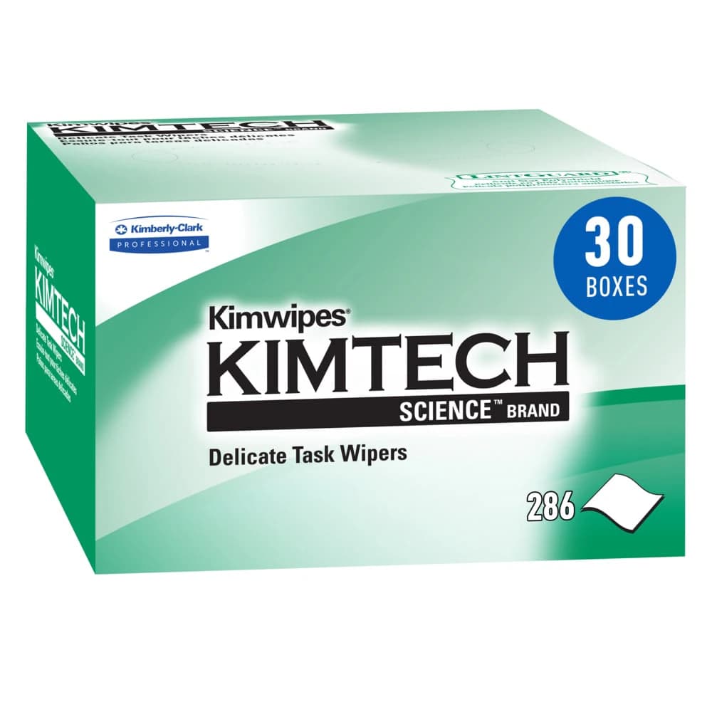 Kimtech Kimwipes Delicate Task Wipers, 1-Ply, 4.39" x 8.2", 30 Wipers/Box, 8580 - Kimtech Kimwipes Delicate Task Wipers - Image 1