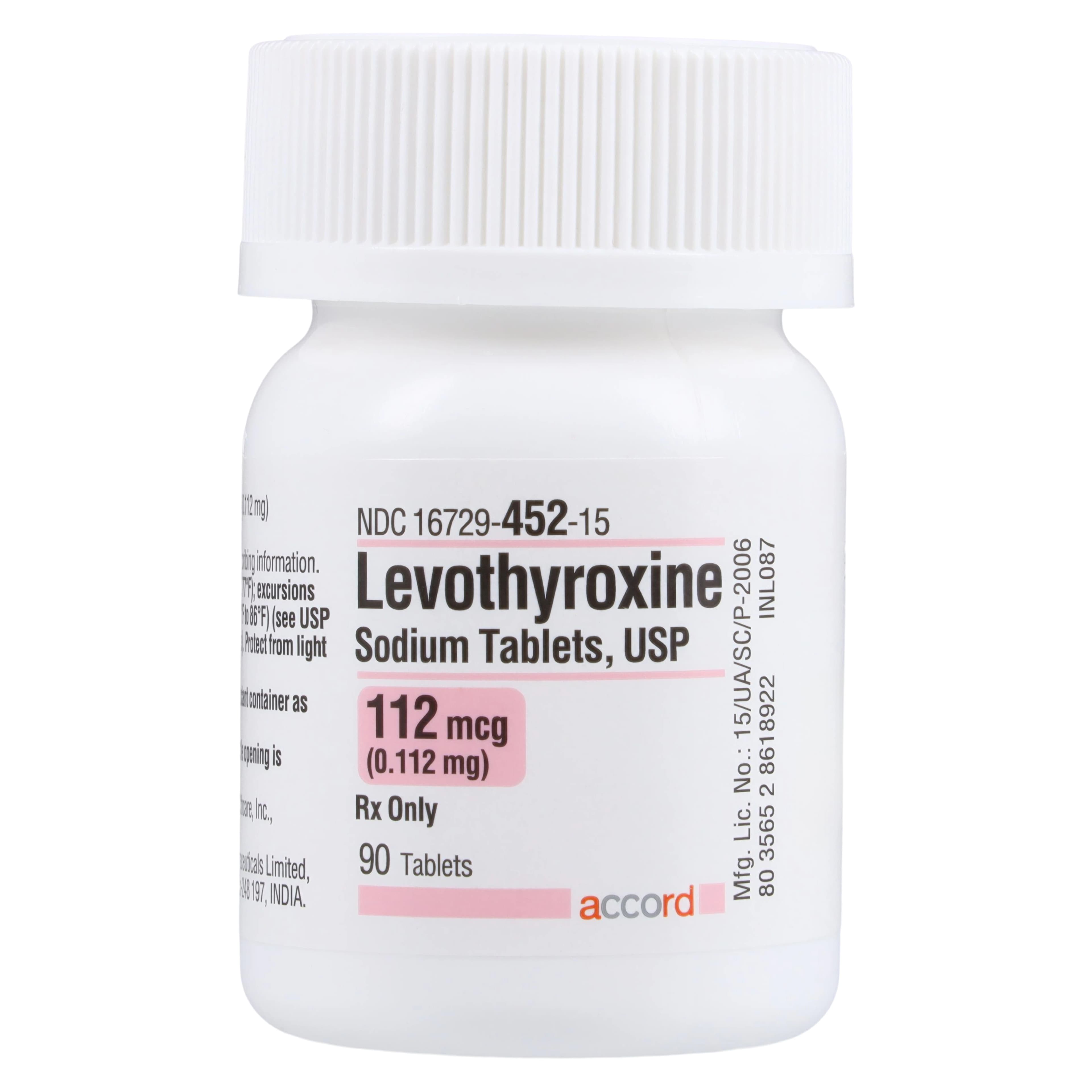 Levothyroxine Sodium Tablets, 112 mcg, 90 Tablets per Bottle - Levothyroxine Sodium Tablets - Image 1
