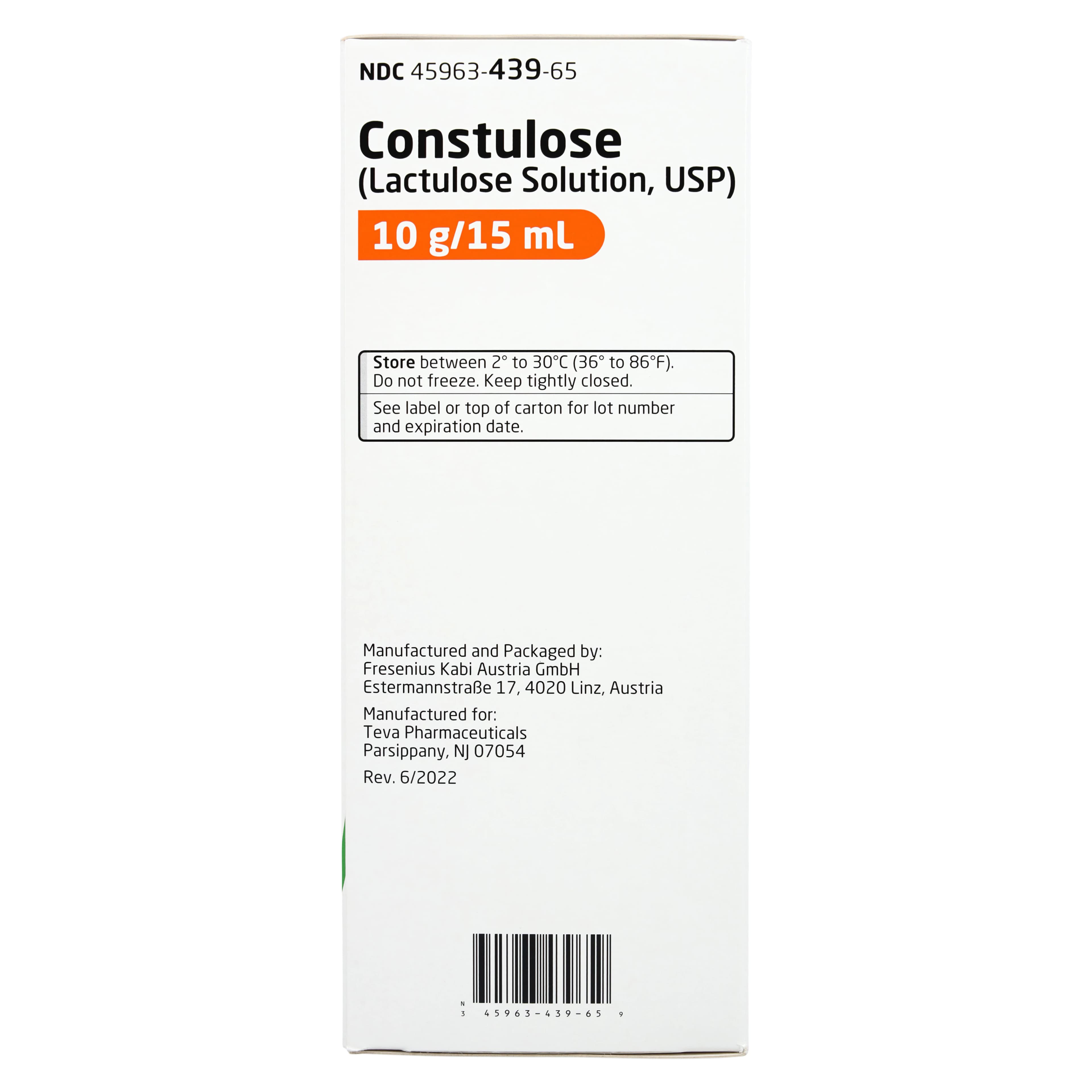 Lactulose Oral Syrup, 10 gm/15 mL, 946 mL Bottle, Teva Pharmaceuticals thumbnail 5