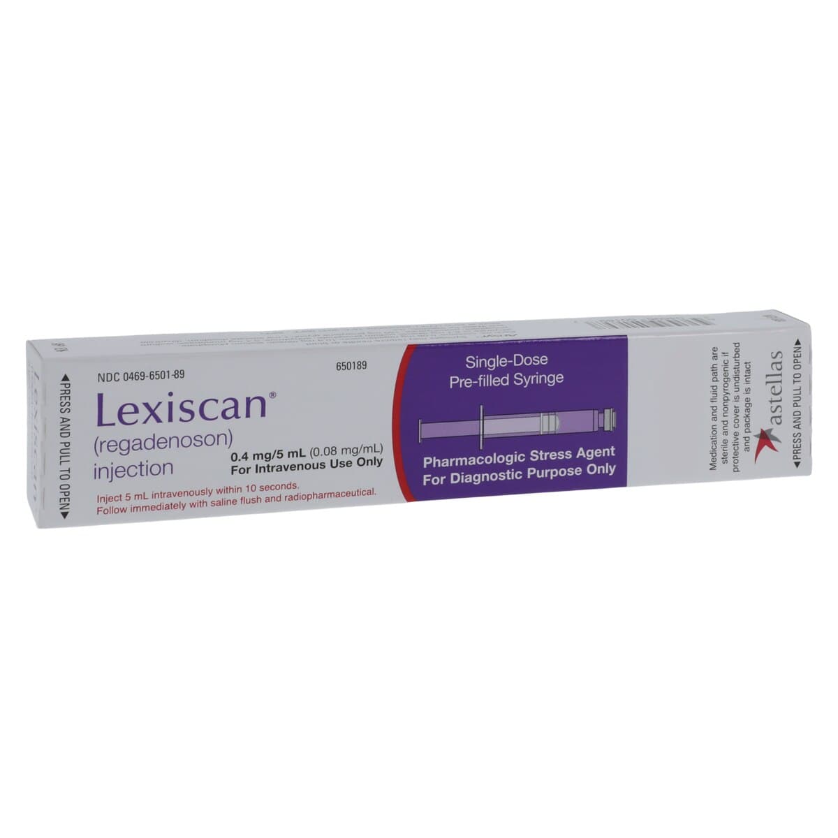 Lexiscan (regadenoson) Injection 0.4 mg/5 mL Prefilled Syringe, 50/Package - Lexiscan Inj Syringe - Image 1