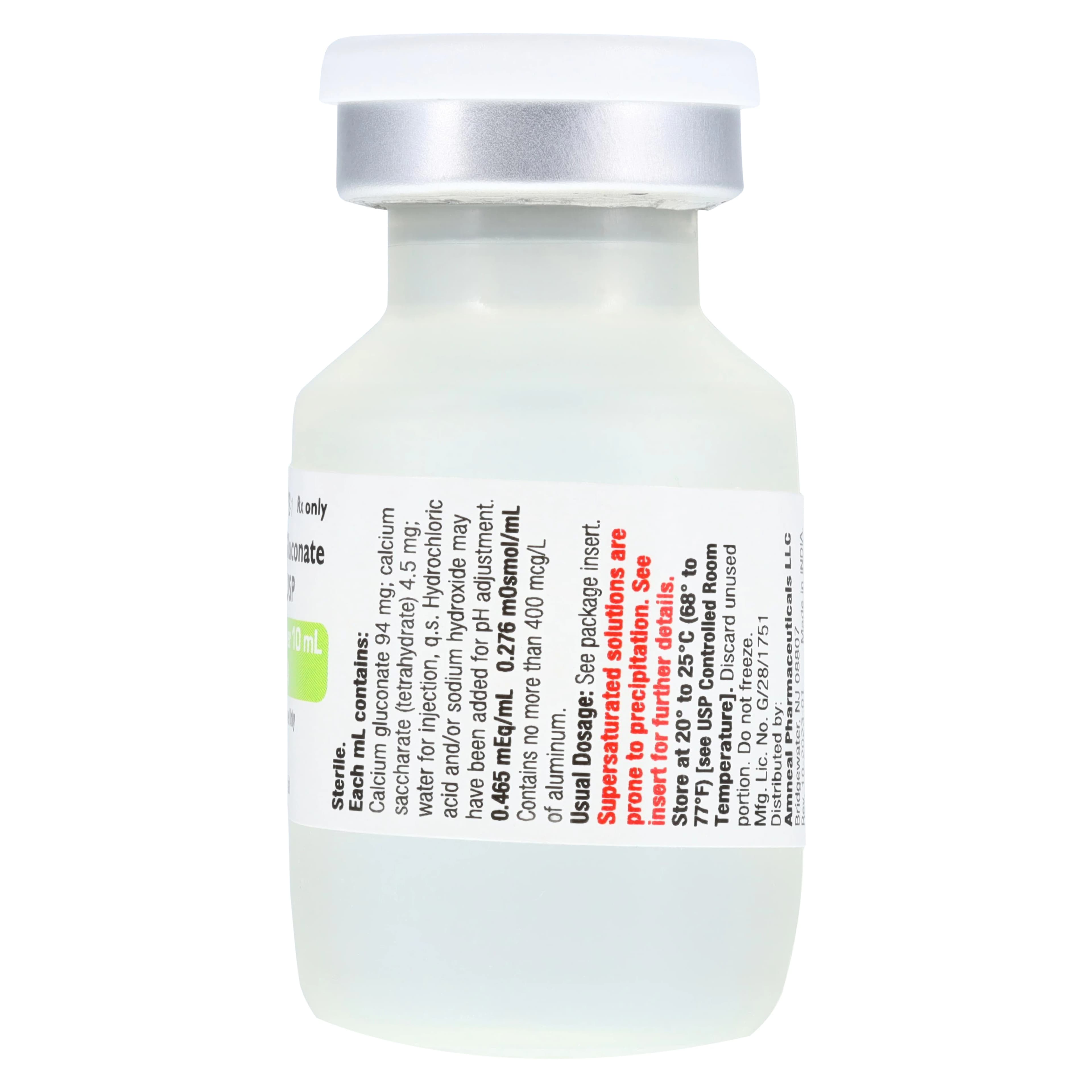 Calcium Gluconate Injection 100 mg/mL, Single-Dose Vial, 10 mL, 10/Package thumbnail 3