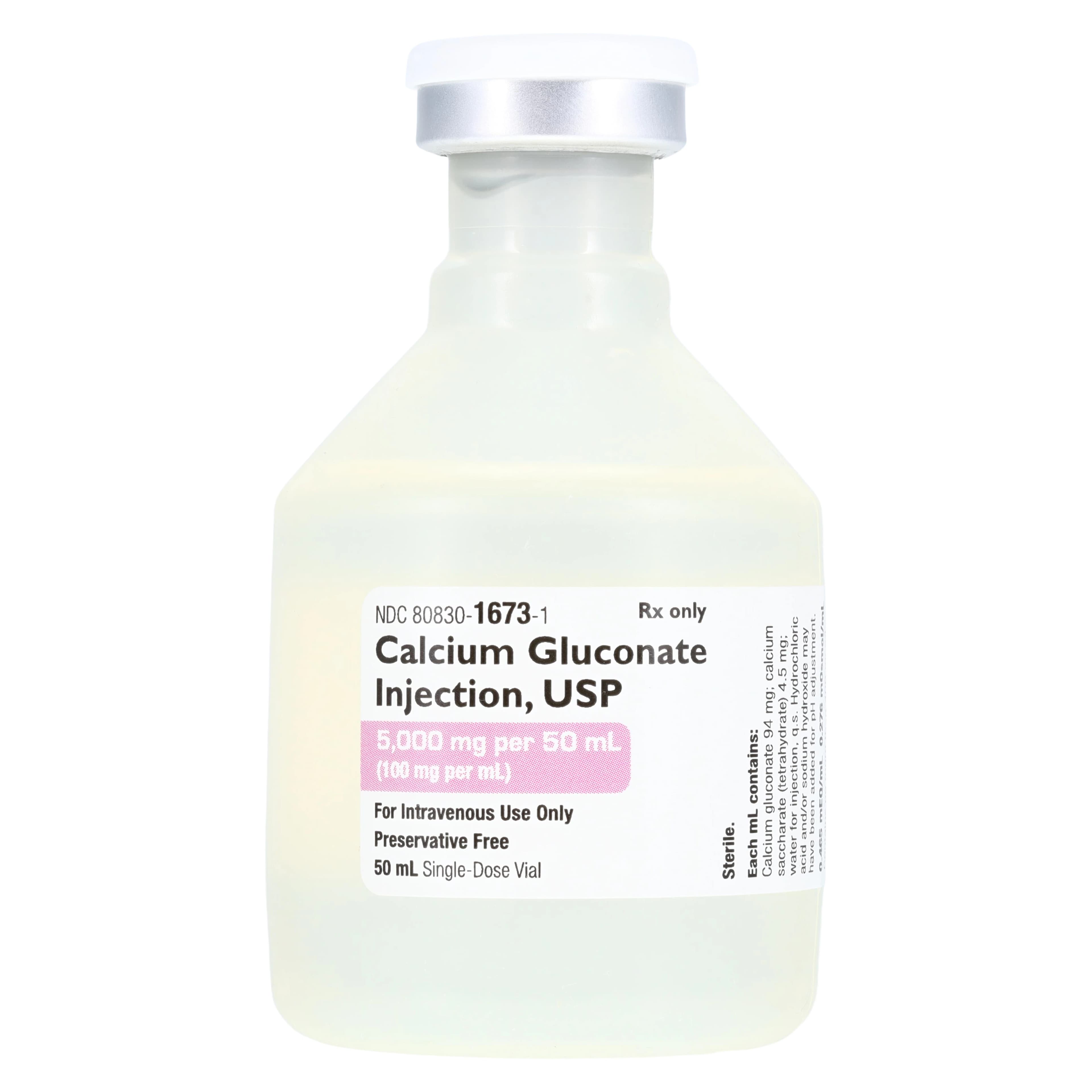 Calcium Gluconate Injection 100 mg/mL, Single-Dose Vial, 50 mL, 10/Package (Amneal) thumbnail 2
