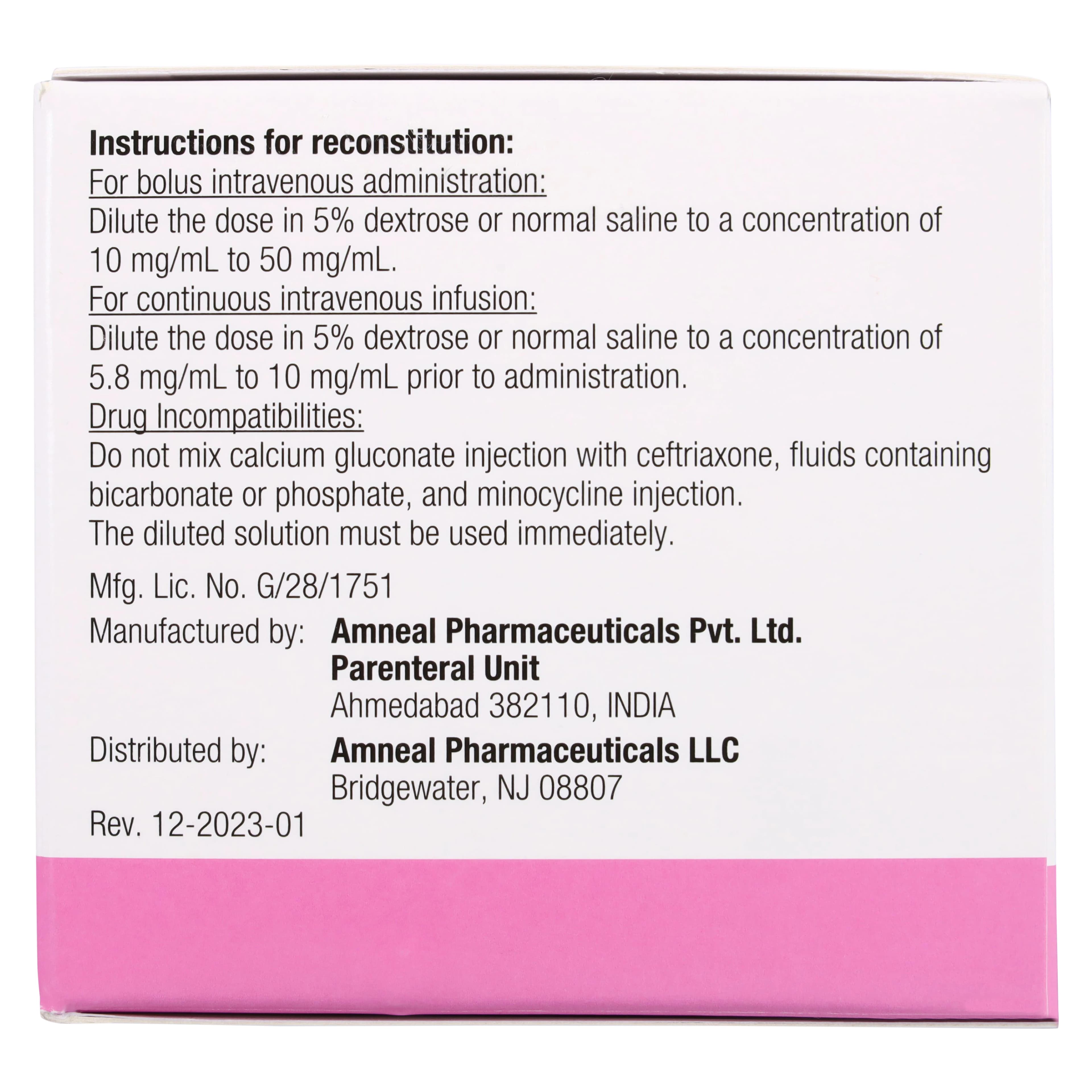 Calcium Gluconate Injection 100 mg/mL, Single-Dose Vial, 50 mL, 10/Package (Amneal) thumbnail 4