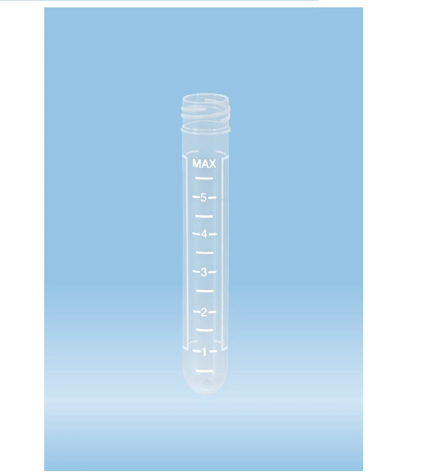Sarstedt Tube Screw Cap, Polypropylene, 7mL, 82x13mm, Transparent, 1000/Case - Tube Screw Cap 82x13mm PP - Image 1