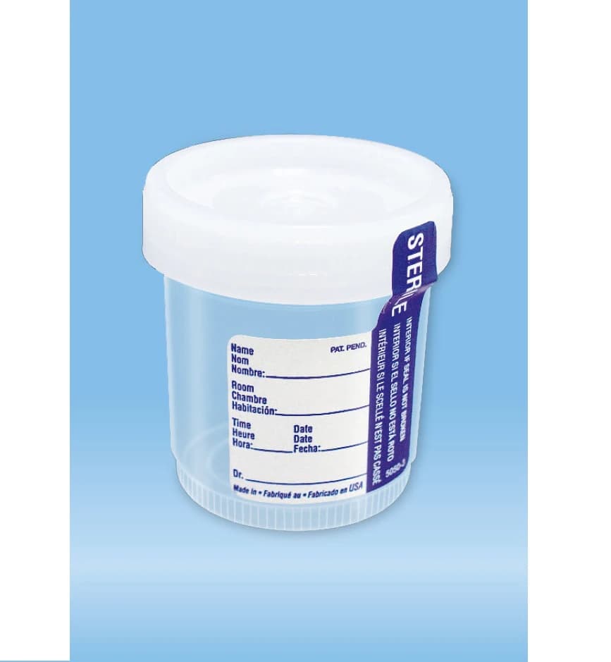 Sarstedt Urine Transfer Container, 90mL, Polypropylene, Sterile, Graduated, Screw Cap, Transparent, 400/Case - Container Urine 90mL Sterile - Image 1