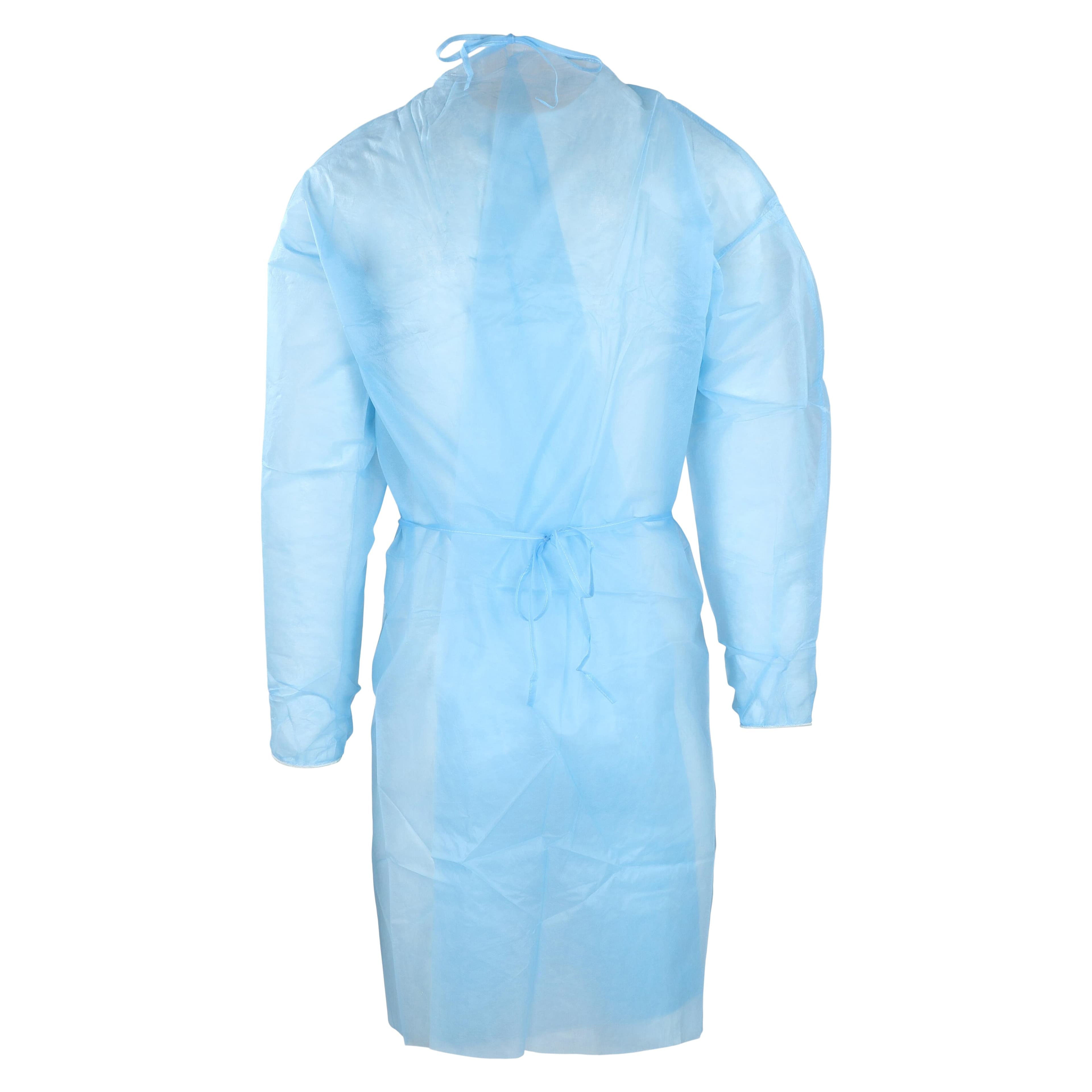 Halyard Blue Isolation Gown, Universal, Latex-Free, Non-Fluid Resistant, Non-Sterile, 100/Case thumbnail 3