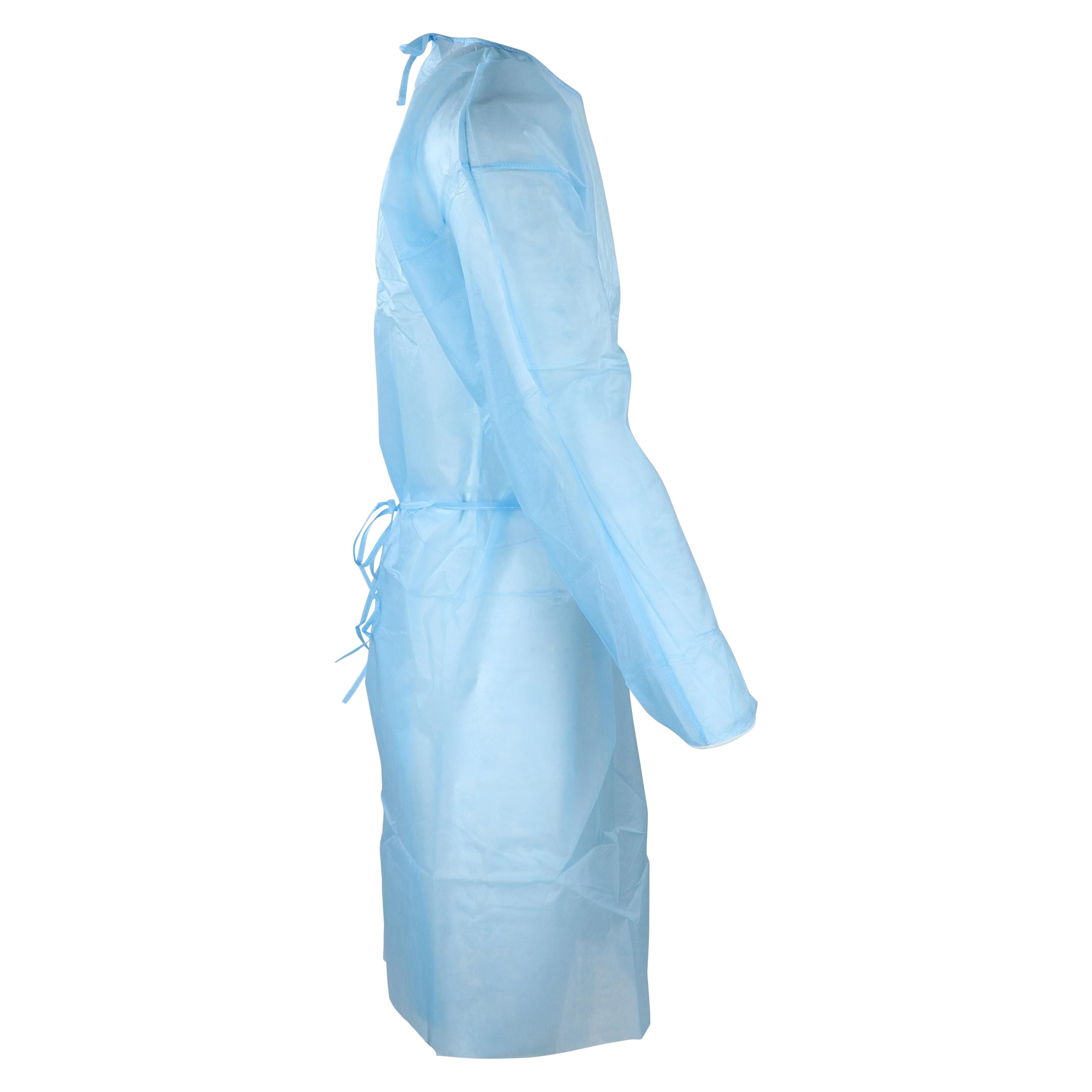Halyard Spunbond Blue Isolation Gown, X-Large, Latex-Free, Non-Fluid Resistant, 100/Case thumbnail 2