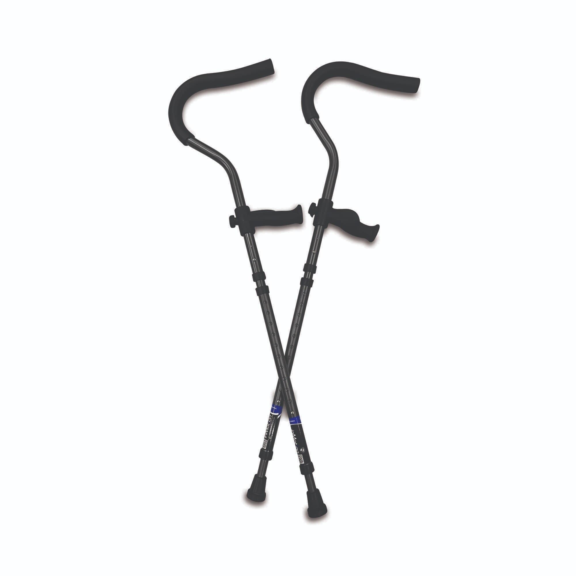 Millennium Medical In-Motion Aluminum Adjustable Crutch, Red, Fits 4'8"-5'9" - Crutches Aluminum Adj Red - Image 1