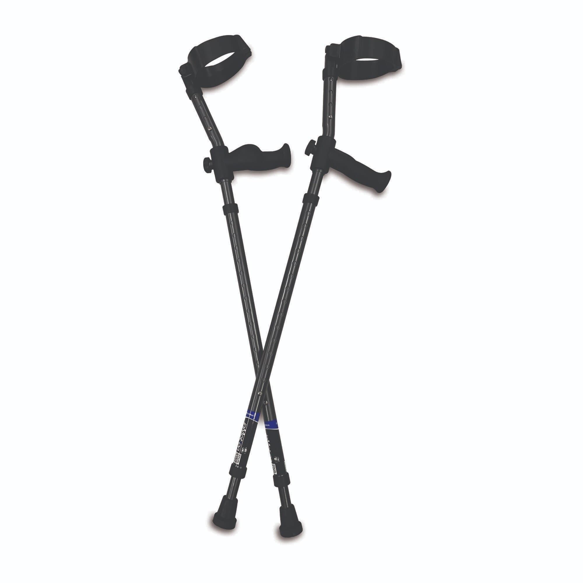 Millennium Medical In-Motion Aluminum Crutches, Adjustable 4'2"-5'5" Short, 21-28.5" - CRUTCHES ALUM 4'2"-5'5" SHORT - Image 1