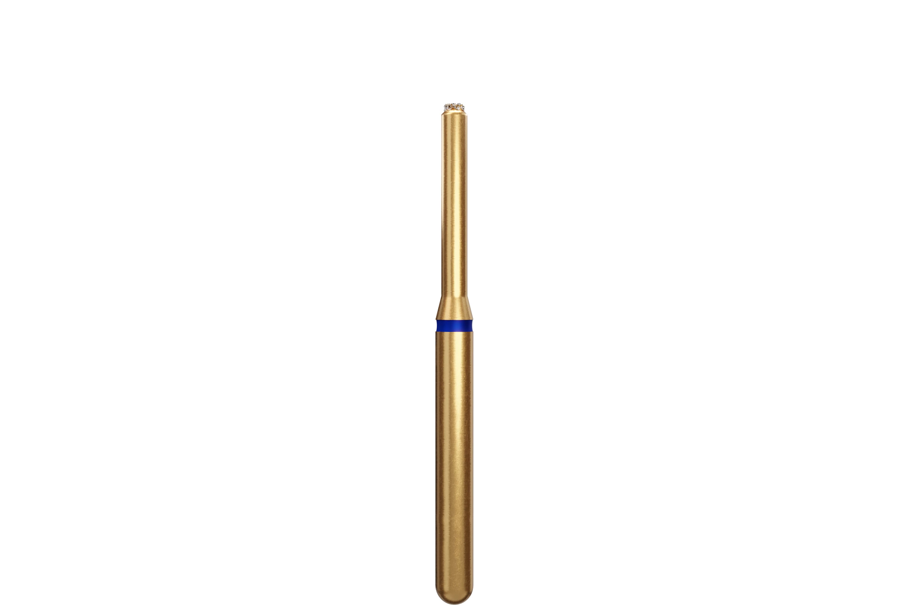 Coltene Alpen Multi-Use Multilayer Diamond Bur, FG, Medium Grit, End Cutting Cylinder, #839-010, Blue Ring, 5/Pkg - Alpen&reg; Diamonds - Medium - #839-010 - Image 1