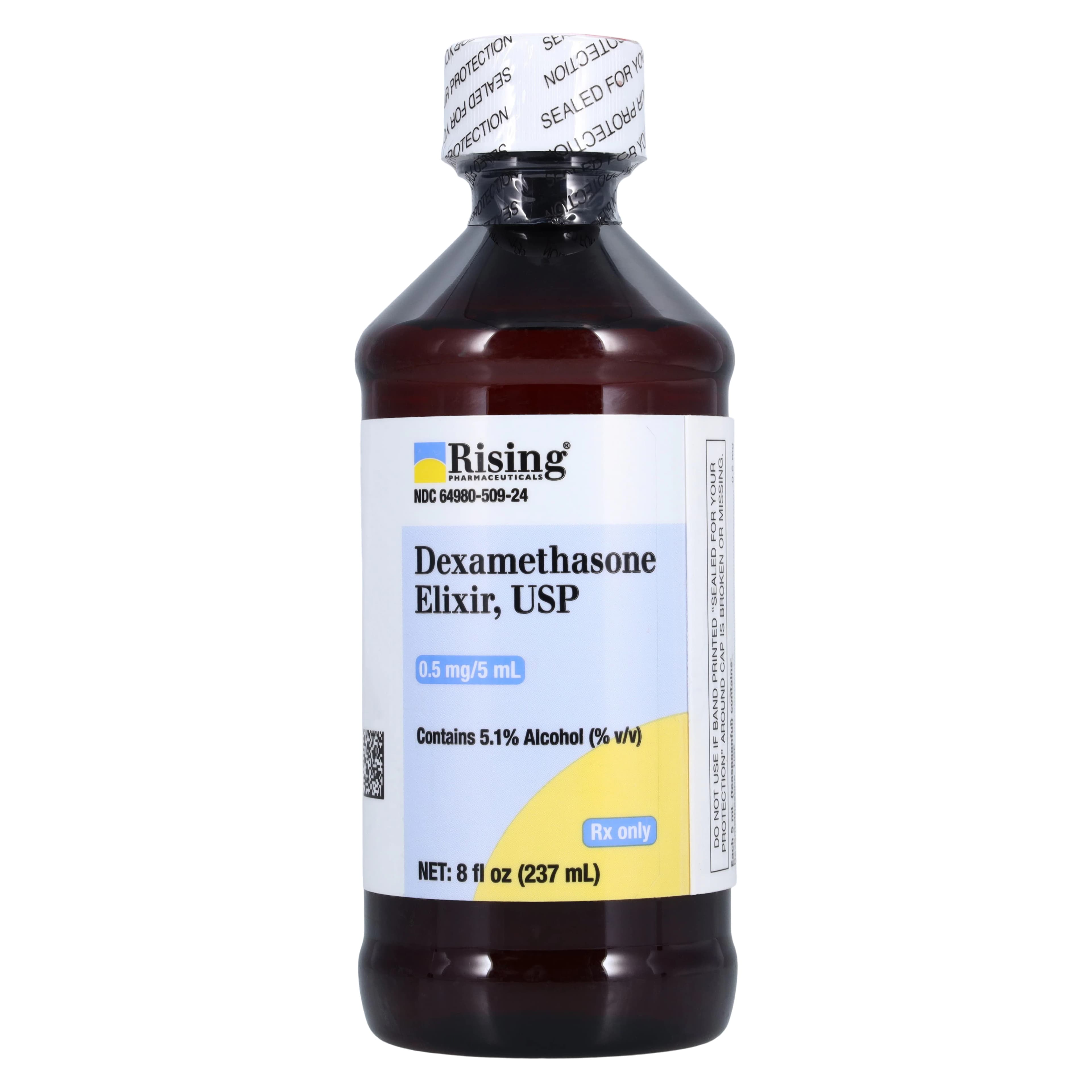 Dexamethasone Oral Elixir 0.5mg/5mL, Raspberry Flavor, 240mL Bottle - Dexamethasone Oral Elixir - Image 1