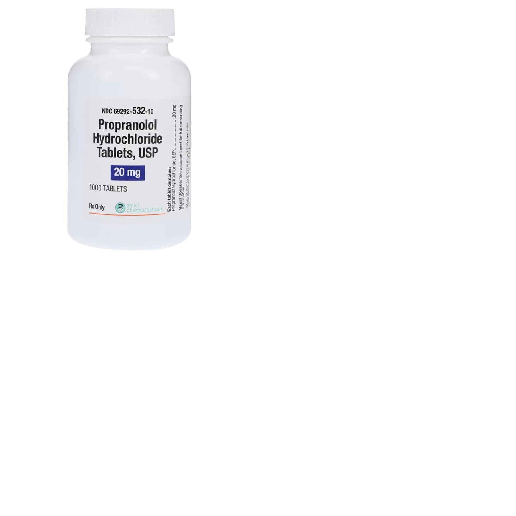 Propranolol HCl Tablets, 20mg, 1000/Bottle - Propranolol HCl Tablets - Image 1