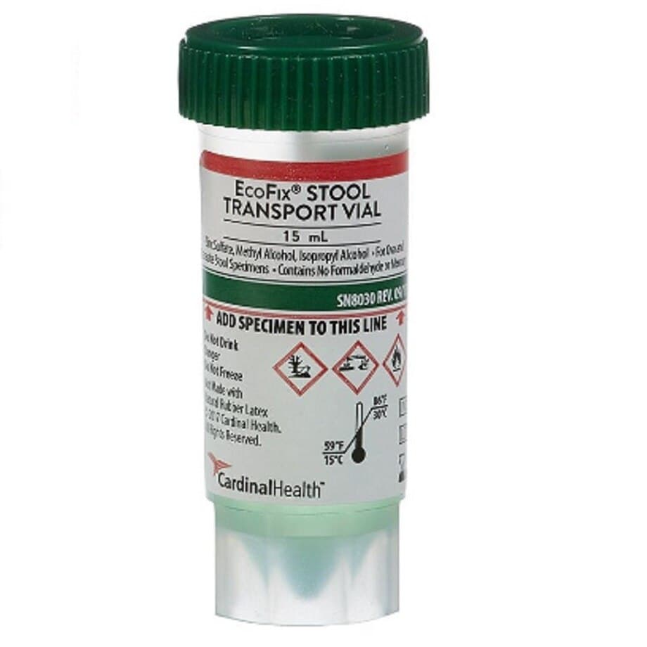 Meridian Bioscience EcoFix Stool Transport Vial, 15 mL, Single-Use, Green Cap, 20/Pk, 120/Case thumbnail 2