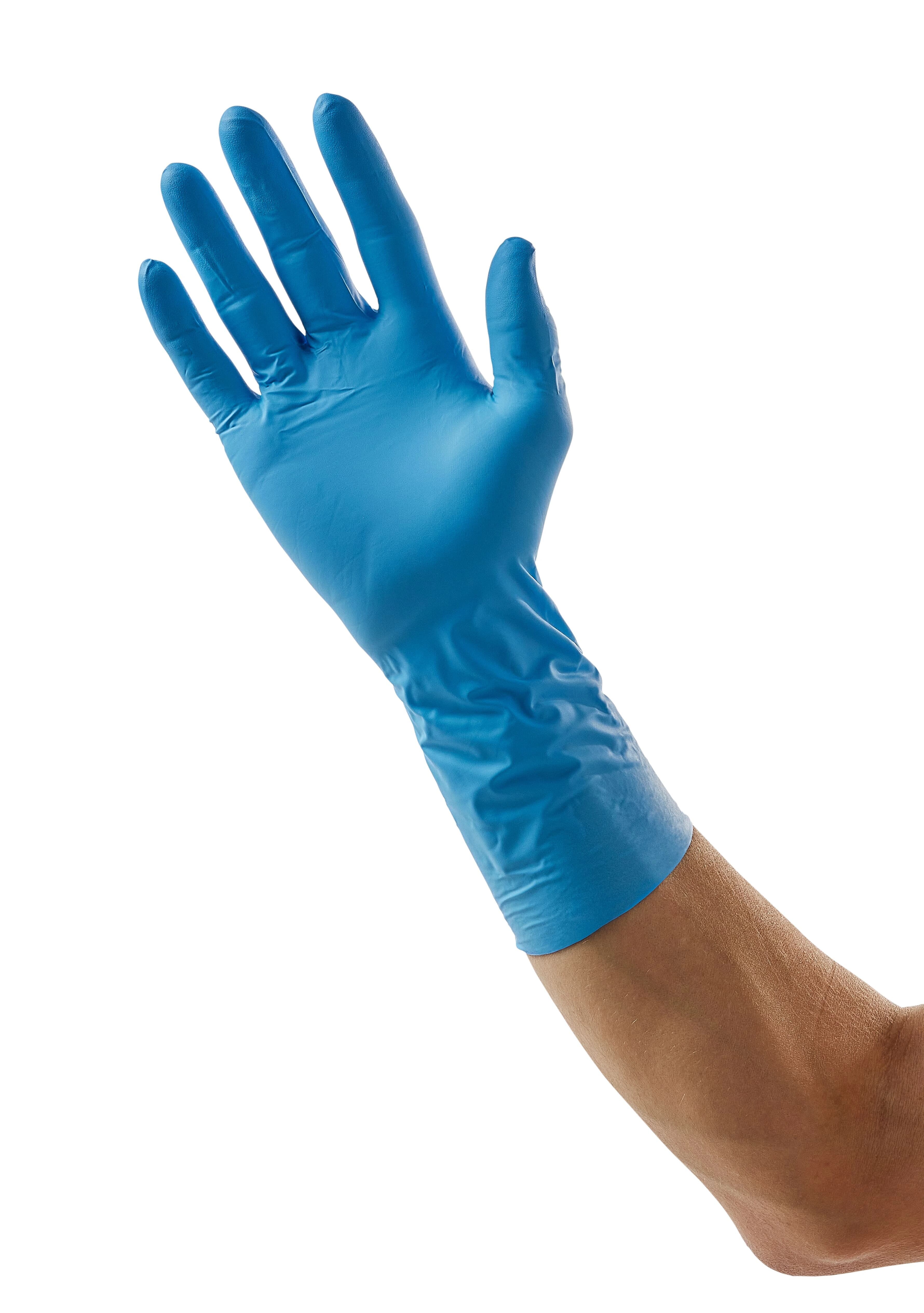 Cardinal Health Nitrile Exam Gloves, Large, Blue, Non-Sterile, Extended Cuff, 1000/Case - Gloves Exam Nitrile Ext Cuff - Image 1