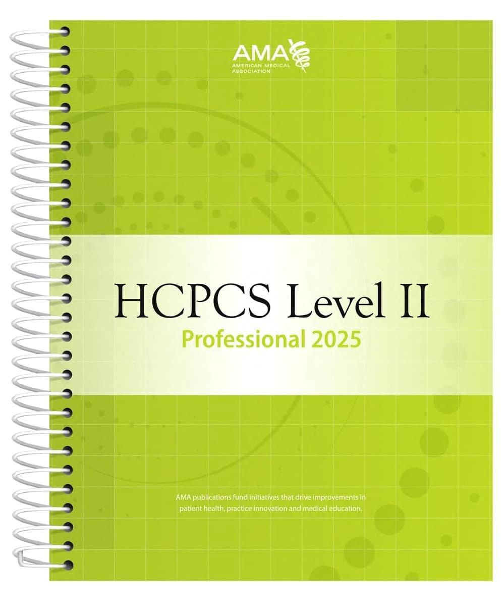 AMA 2025 HCPCS Level II Professional Coding Book, Spiral Bound, 8.5" x 11" - Book Coding HCPS Level II Prof - Image 1