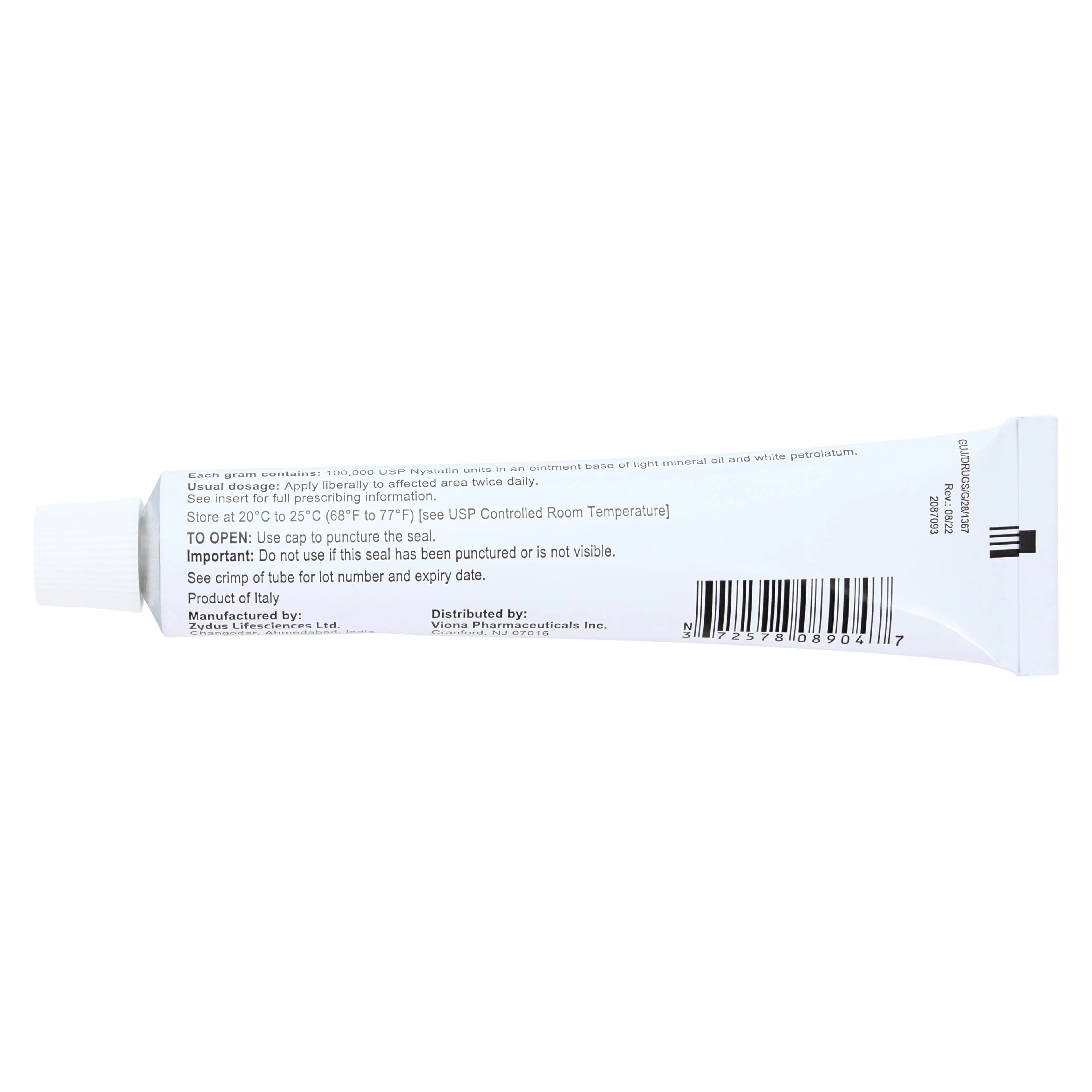 Nystatin Topical Ointment 100,000 units/g, 30 g Tube (Viona Pharmaceuticals) thumbnail 3