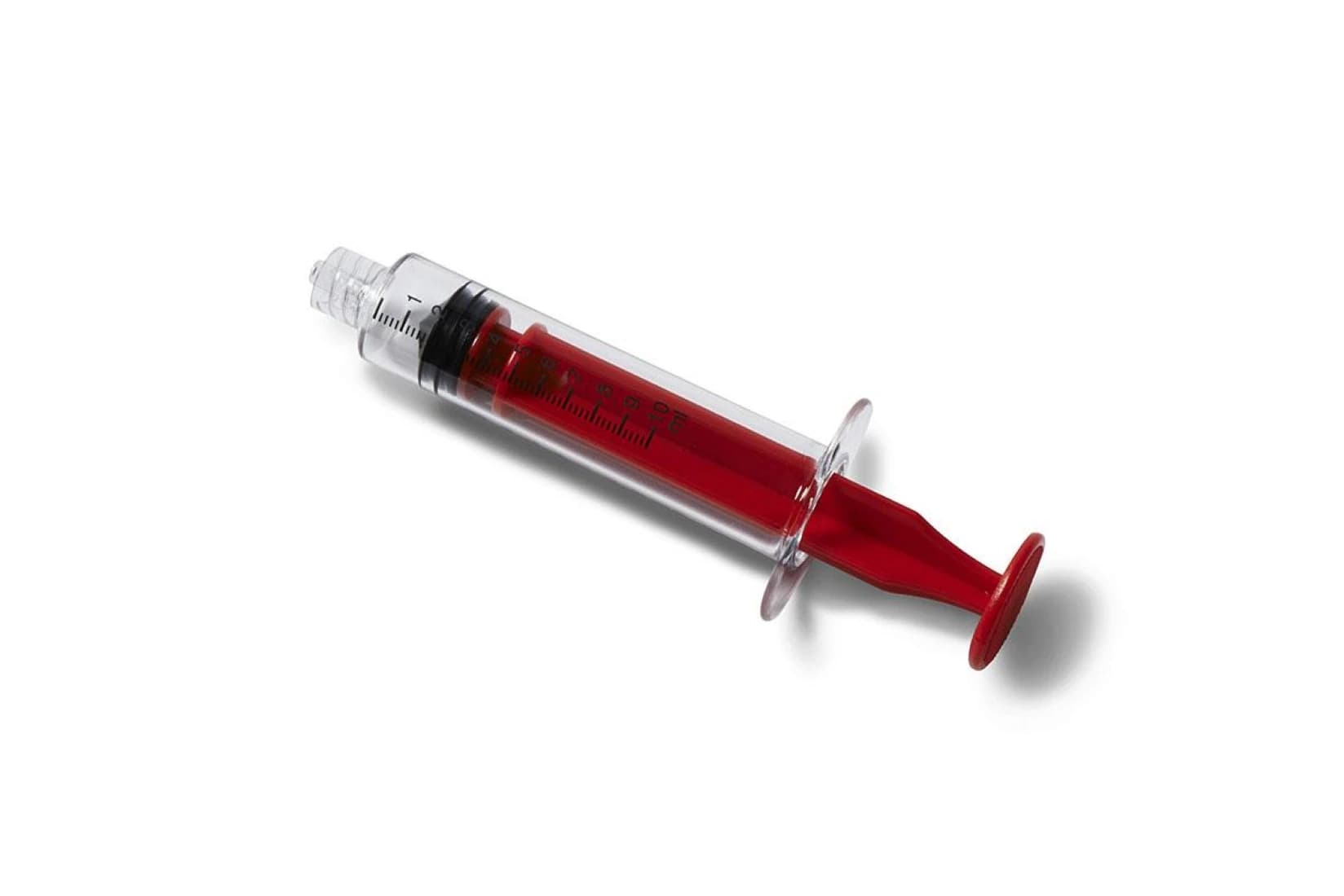 Medline Medication Syringe, 10 mL, Red, Male Luer Lock, Low Dead Space, Polycarbonate, Sterile, 10/Case - Syringe Medication Poly Red - Image 1