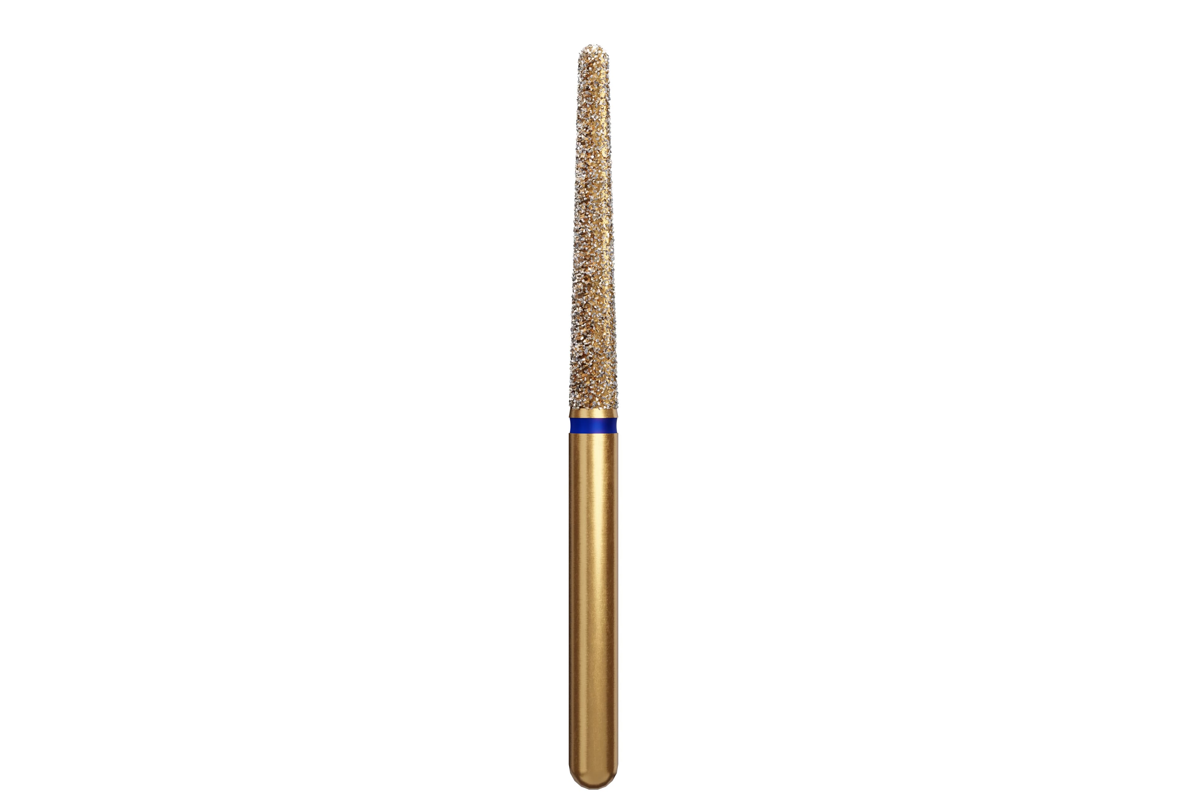 Coltene Alpen Multi-Use Multilayer Diamond Instrument, FG, Medium Grit, Blue Ring, Round End Taper Long, 1.8 mm Head Diameter, 12 mm Head Length, 5/Pkg, #850L thumbnail 2