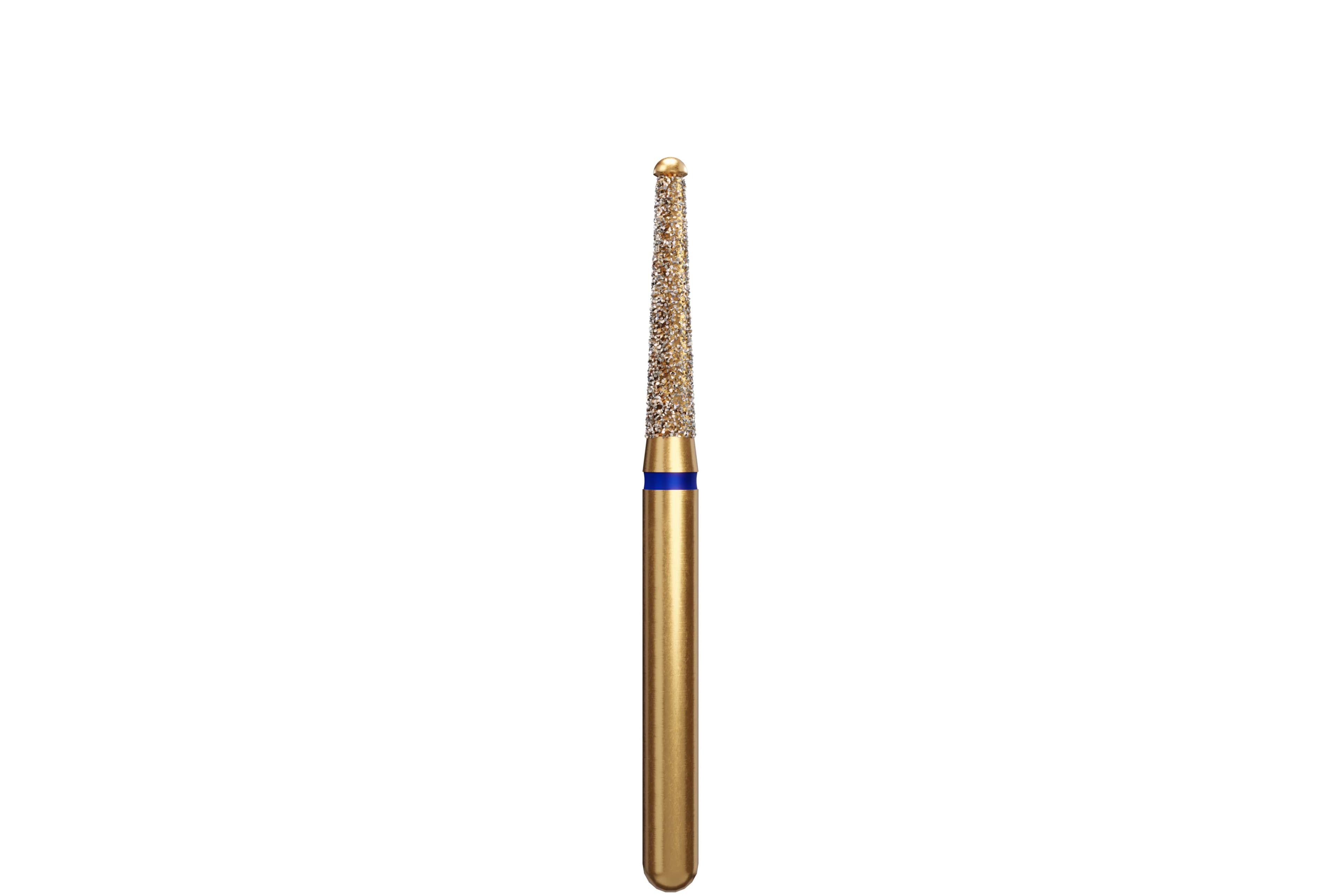Coltene Alpen Multi-Use Multilayer Diamond Bur, FG, Medium Grit, Round End Taper with Safe End, #851-016, 1.6 mm Head Diameter, 8 mm Head Length, 5/Pkg - Alpen&reg; Diamonds - Medium - #851-016 (8.0) - Image 1