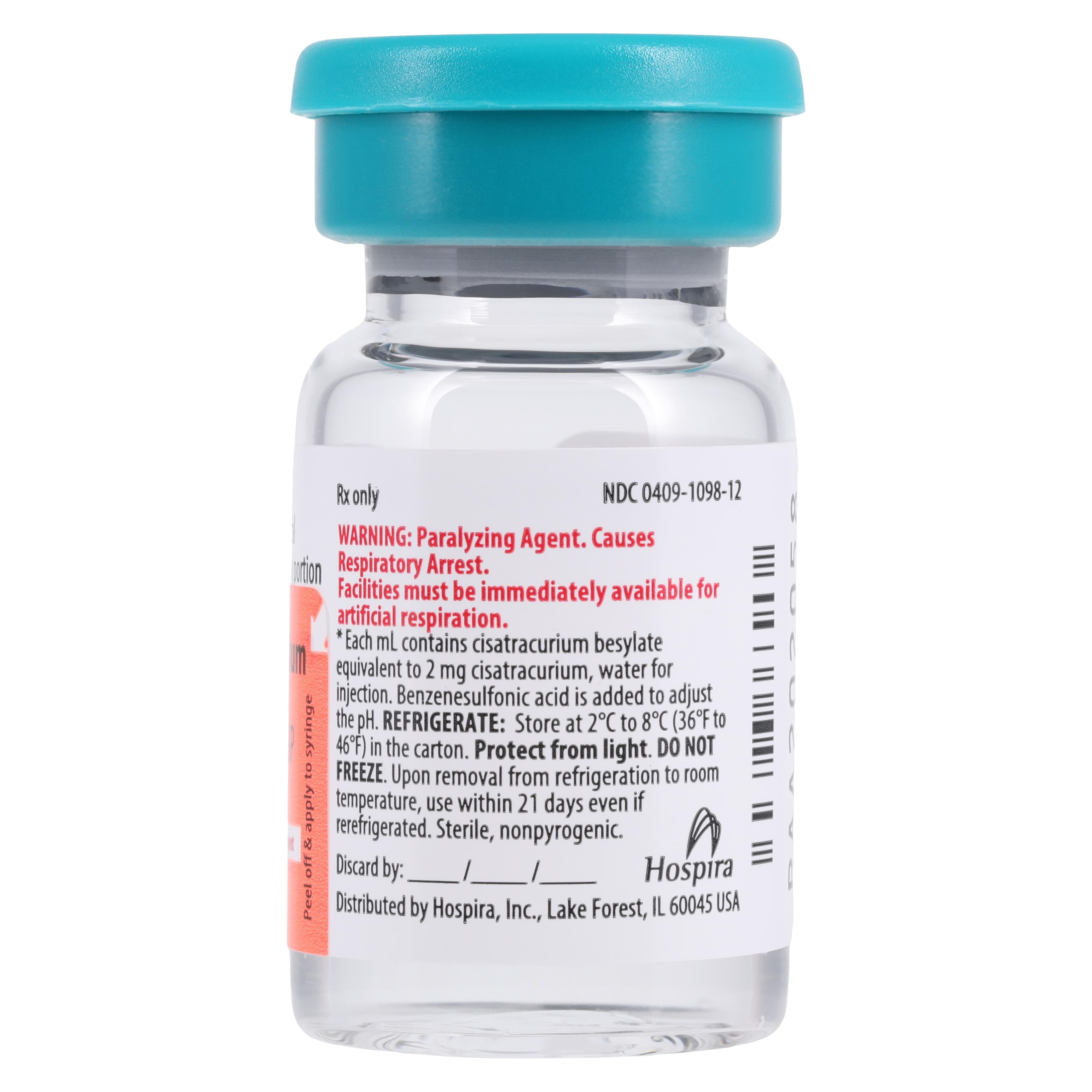 Cisatracurium Besylate Injection, 2 mg/mL, 5 mL Single-Dose Vial, 10/Package (Pfizer Injectables) thumbnail 3