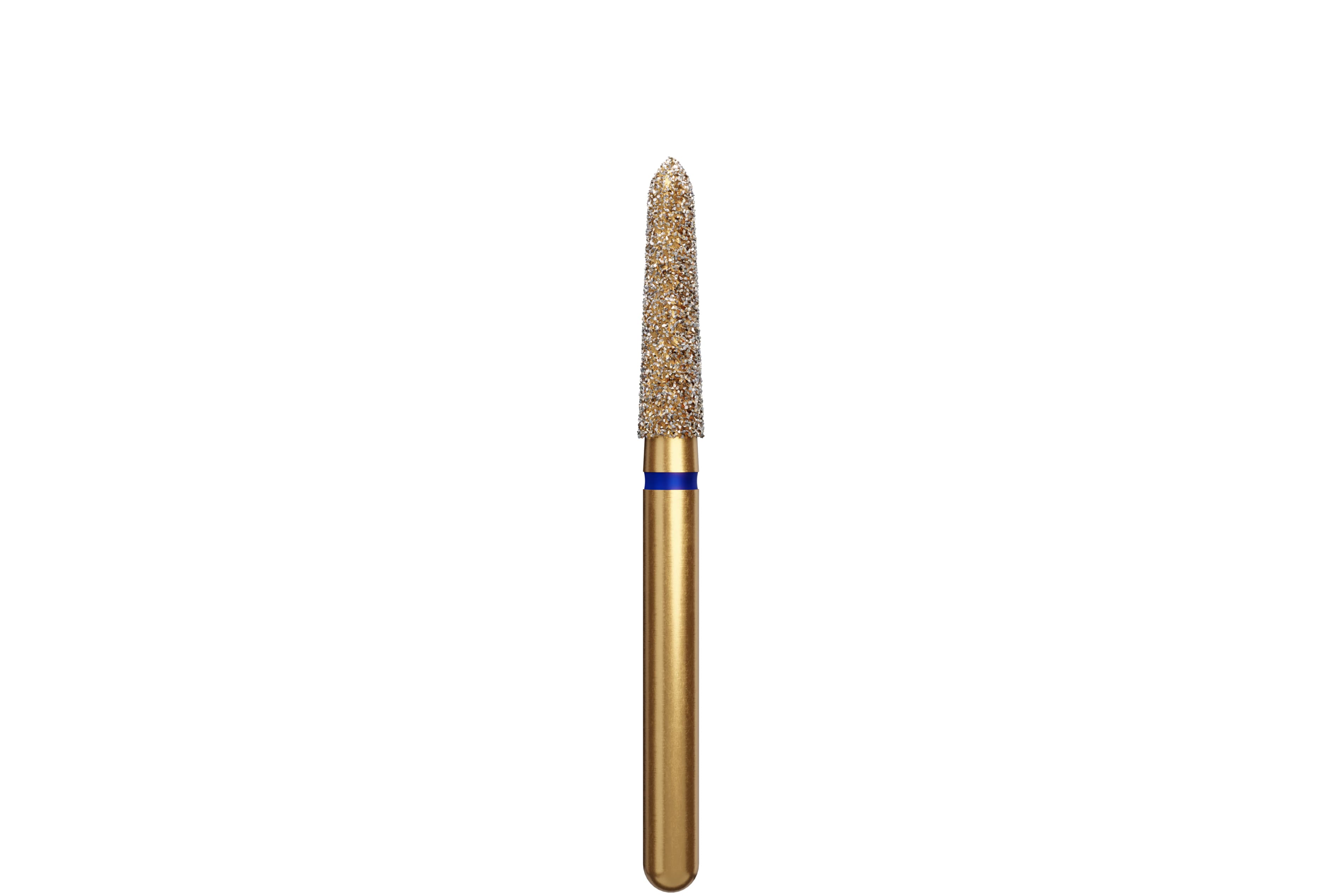 Coltene Alpen Multi-Use Diamond Bur, FG, Medium Grit, Tapered Torpedo/Curettage, #878K-021, 2.1mm Head Diameter, 8mm Head Length, 5/Pkg - Alpen&reg; Diamonds - Medium - #878K-021 (8.0) - Image 1