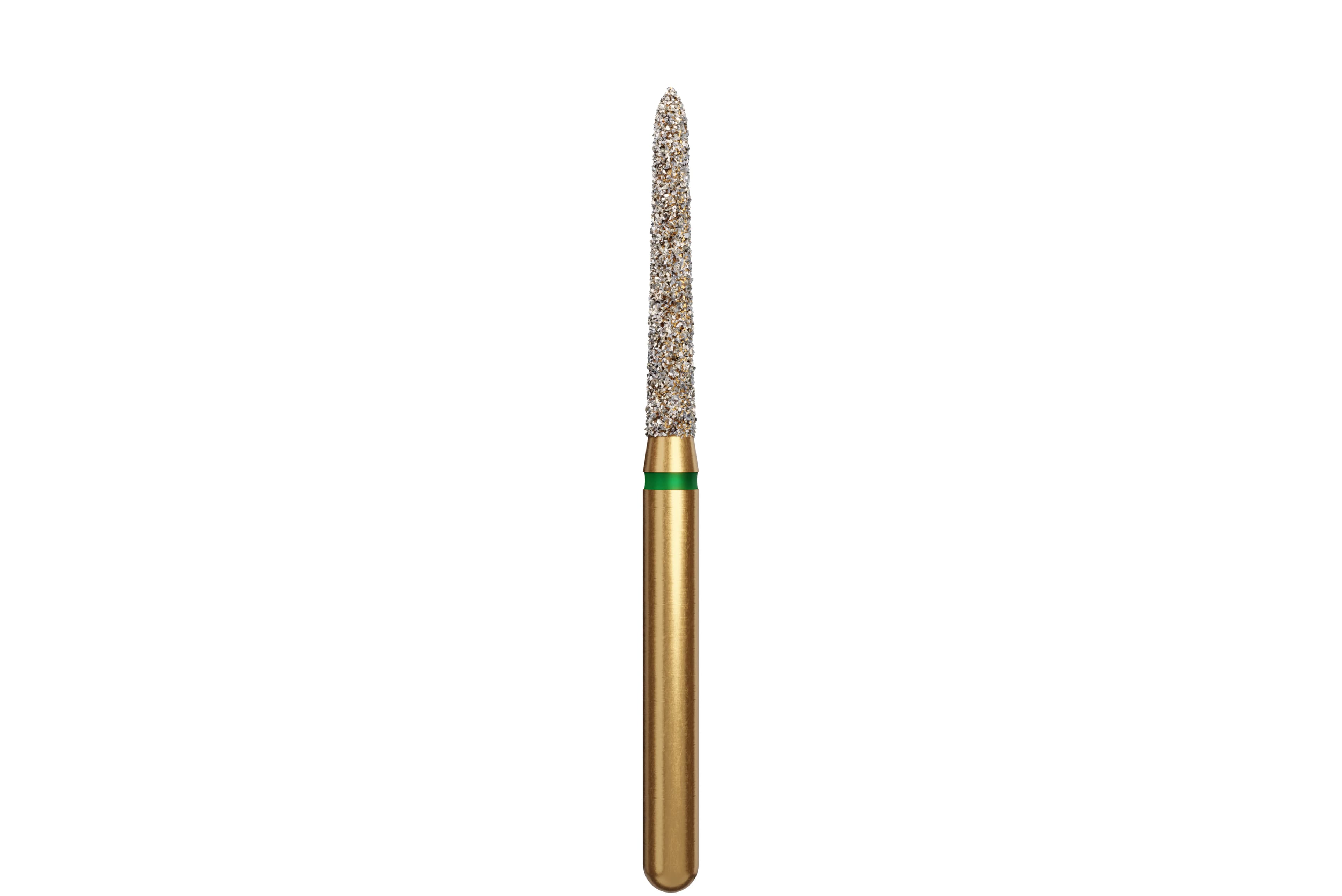 Coltene Alpen Multi-Use Multilayer Diamond Bur, FG, Super Coarse, Tapered Torpedo/Curettage, 1.6 mm Head Diameter, 10 mm Head Length, 5/Pkg, #879K-016 - Alpen&reg; Diamonds - Super Coarse - #879K-016 (10.0) - Image 1