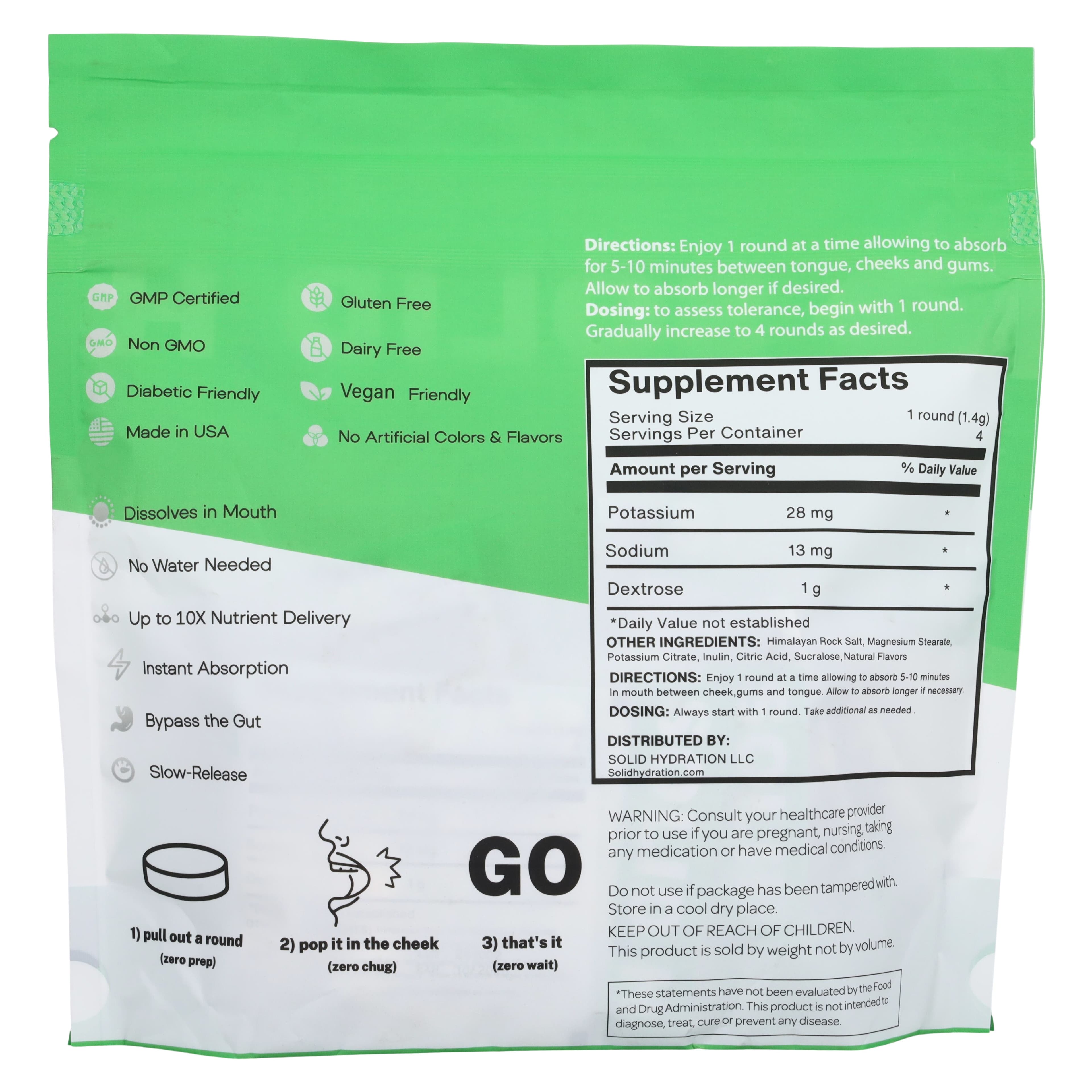 Solid H Electrolyte Replenishment Drink Tablets, Lemon Lime, 1/Bag thumbnail 2