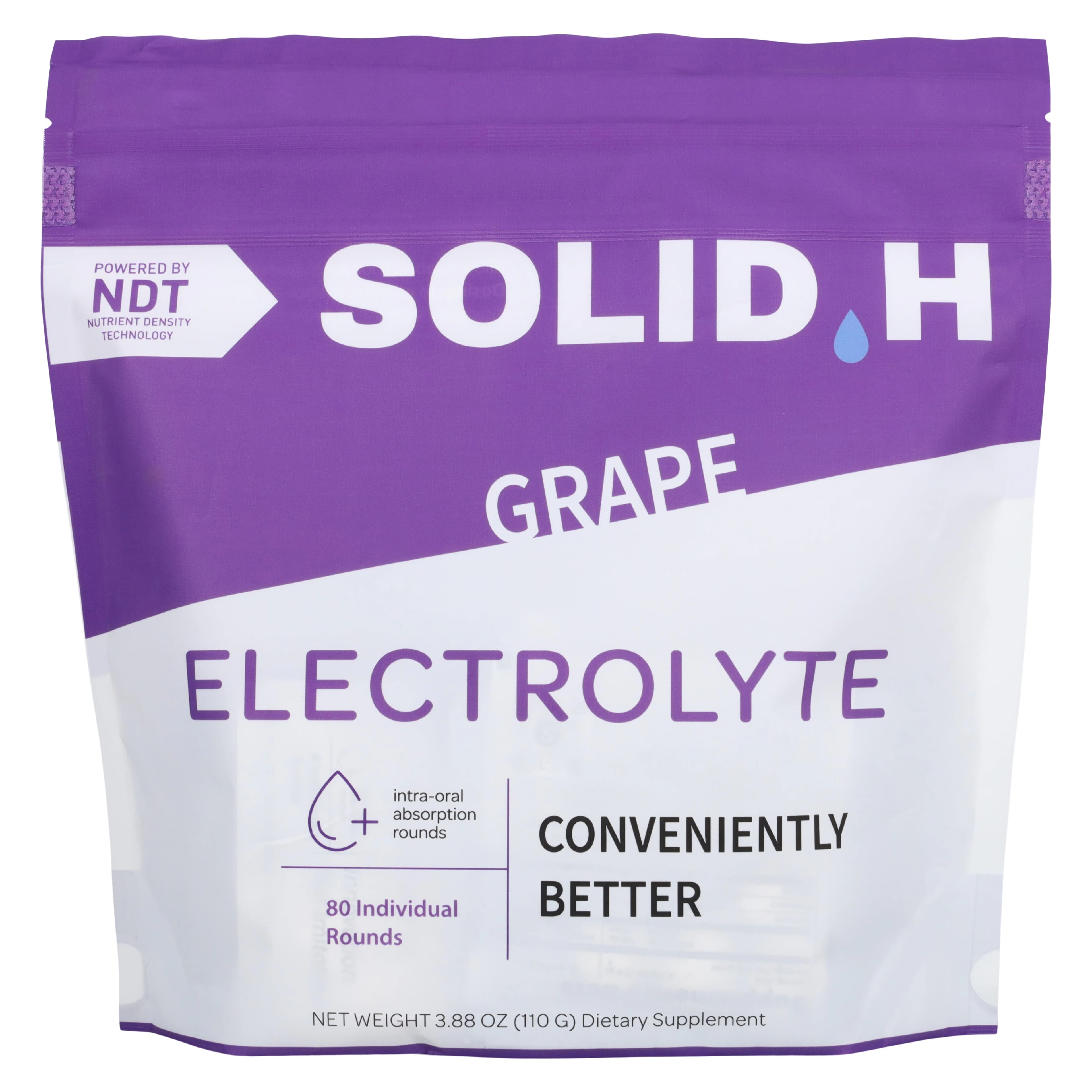 Solid H Electrolyte Grape Oral Replenishment Drink Tablets, 1/Bag - Solid H Electrolyte Grape - Image 1