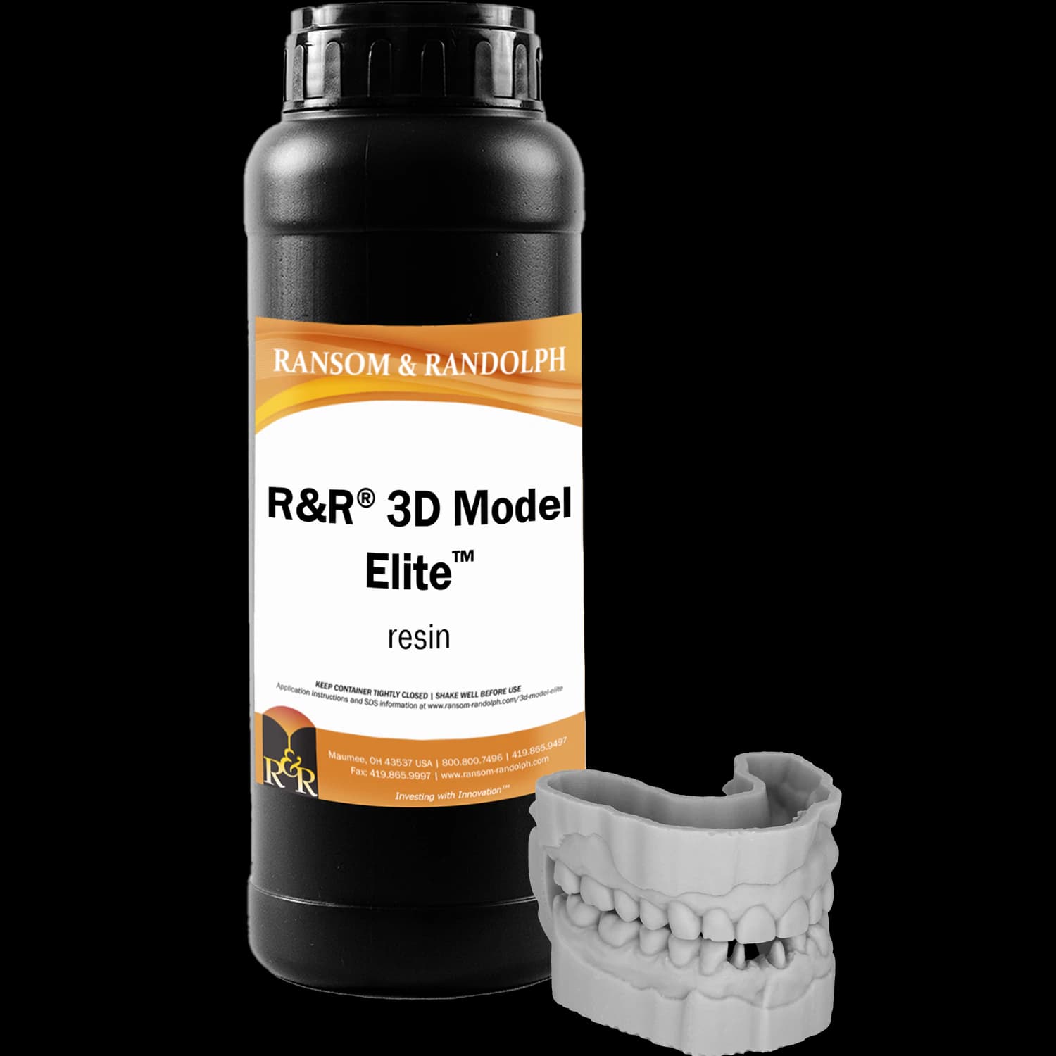 R&R 3D Model Elite Print Resin, Grey, 1 kg Bottle - R&R 3D Model Elite - Image 1