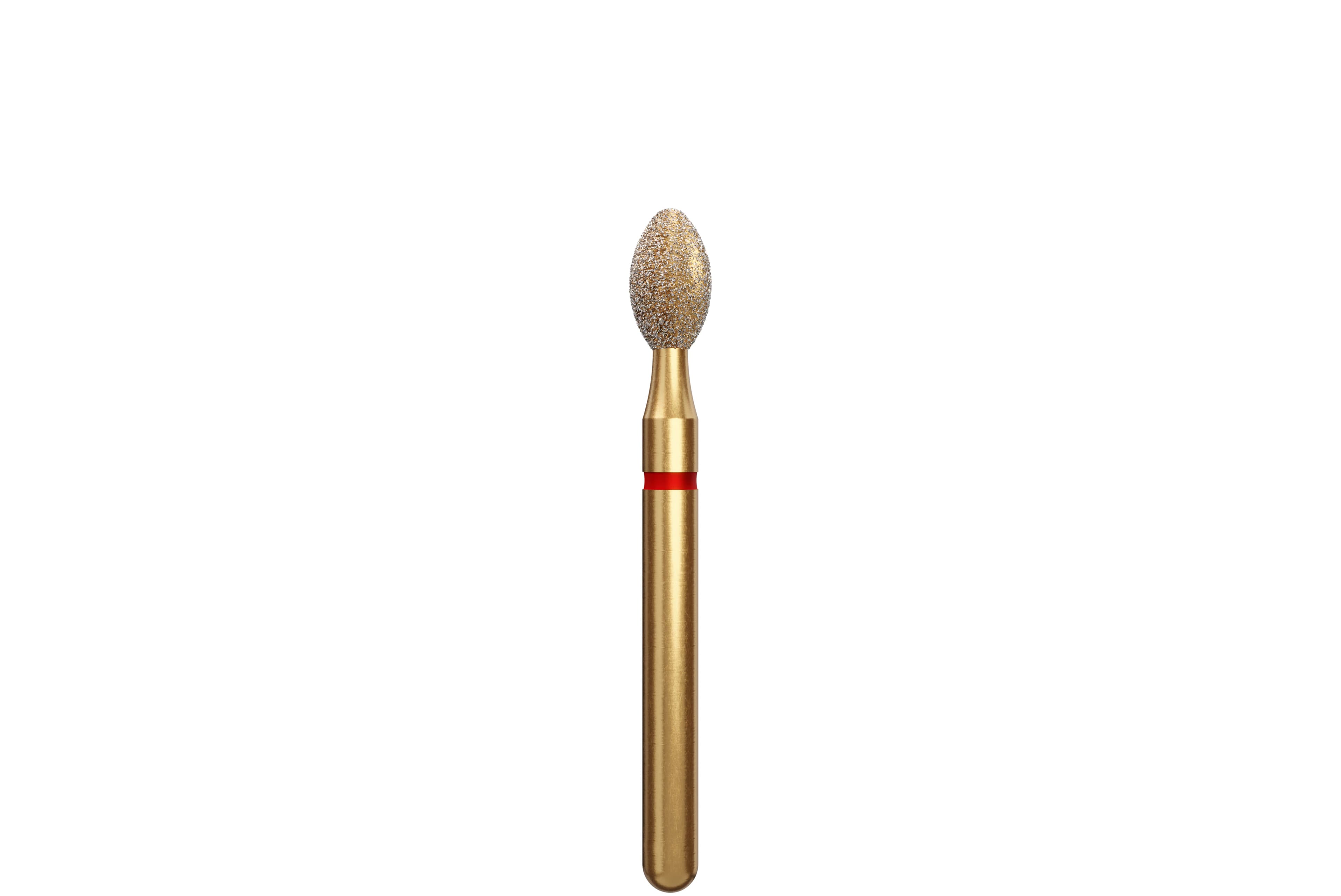 Coltene Alpen Multi-Use Multilayer Diamond Bur, FG, Fine, Red Ring, Egg Shape, #KS4, 2.4 mm Head Diameter, 4.2 mm Head Length, 5/Pkg, GKS4-314-024-04.2 - Alpen&reg; Diamonds - Fine - #KS4-024 (4.2) - Image 1