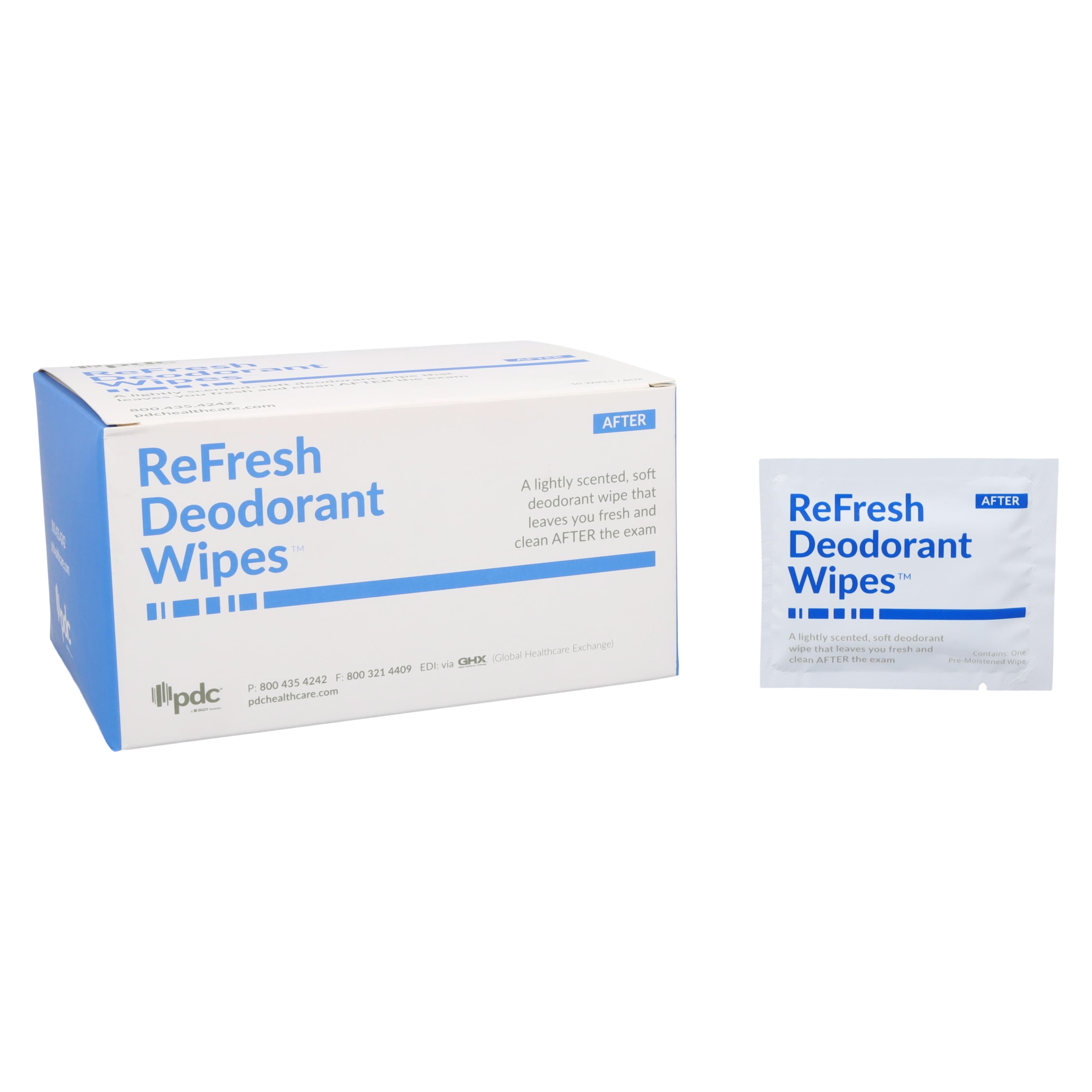 ReFresh Mammography Deodorant Patient Wipes, Lightly Scented, 50/Box thumbnail 2