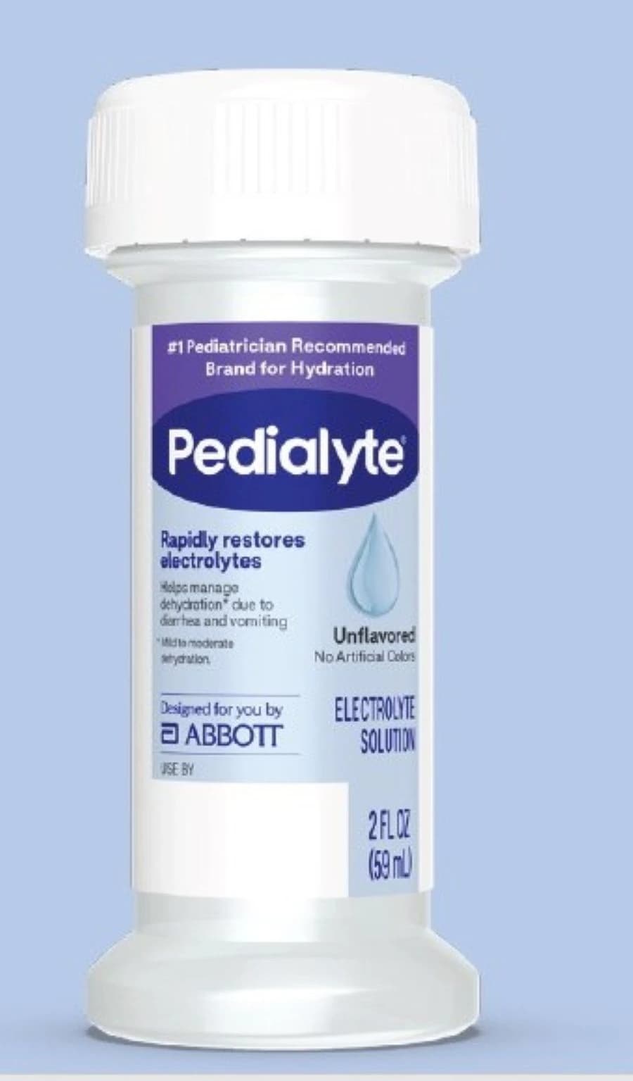 Pedialyte Infant Supplement Liquid, Unflavored, 2 oz Bottle, 48/Case - Pedialyte Nutr Supplement 2oz - Image 1