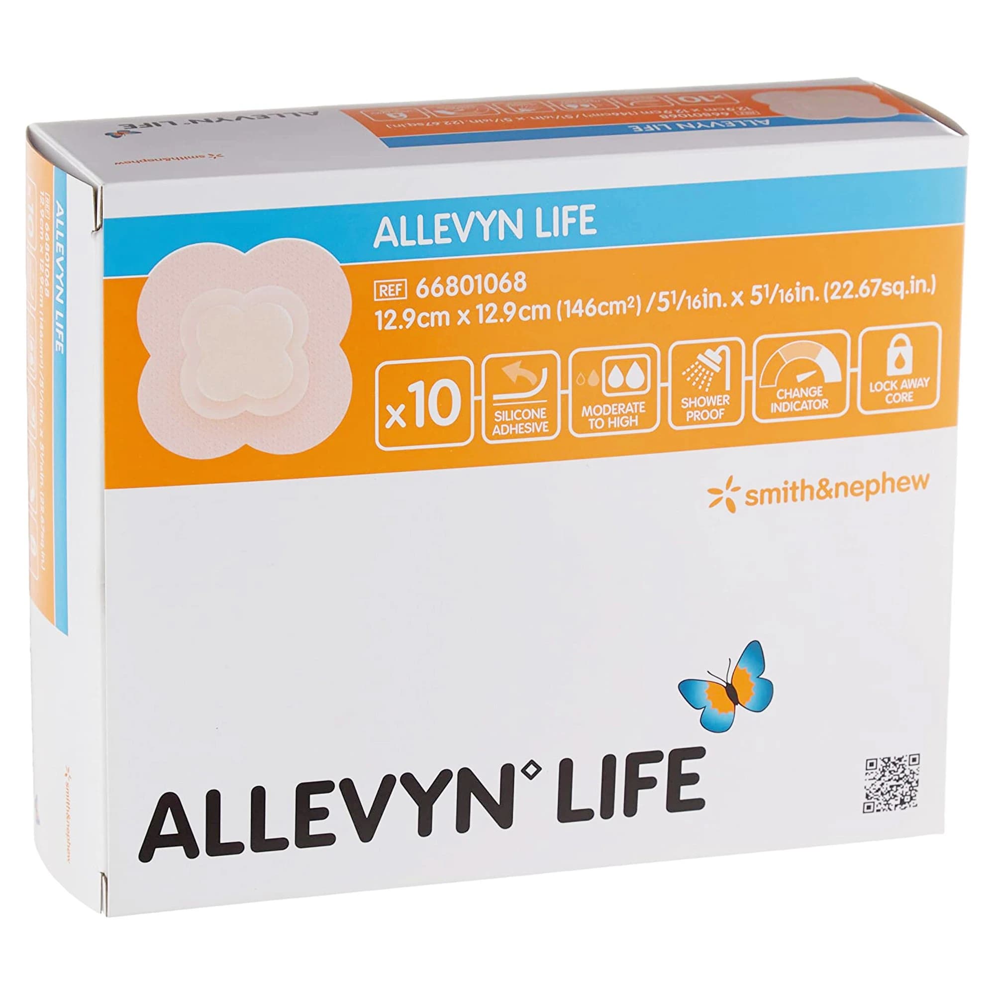 Allevyn Life Foam Dressing, 5-1/16" x 5-1/16", Sterile, Quadrilobe - Dressing Allvyn 5-1/16x5-1/16" - Image 1