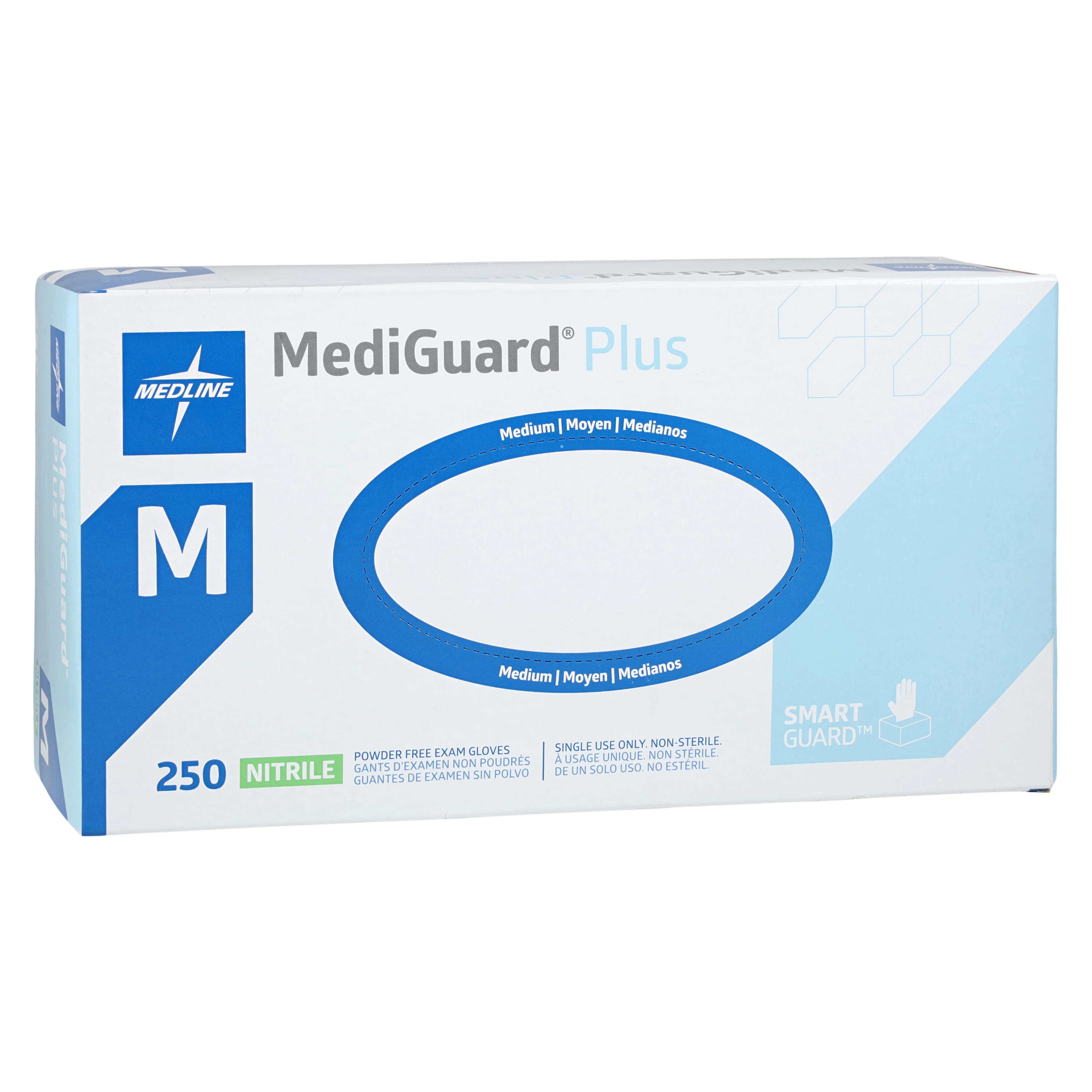 MediGuard Plus Nitrile Exam Gloves, Medium, Violet Blue, Non-Sterile, 250/Box thumbnail 3