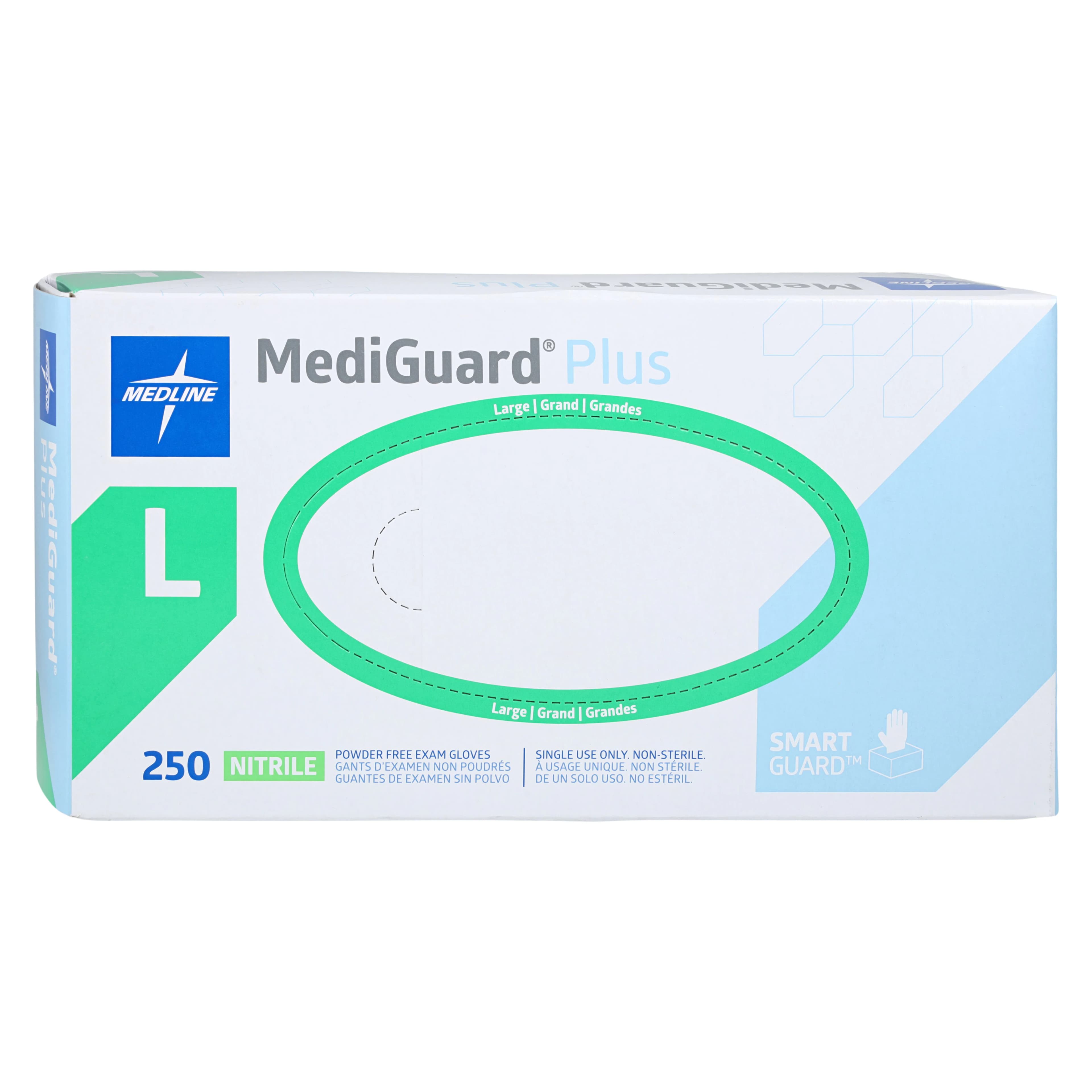 MediGuard Plus Nitrile Exam Gloves, Large, Violet Blue, Non-Sterile, 250/Box thumbnail 3