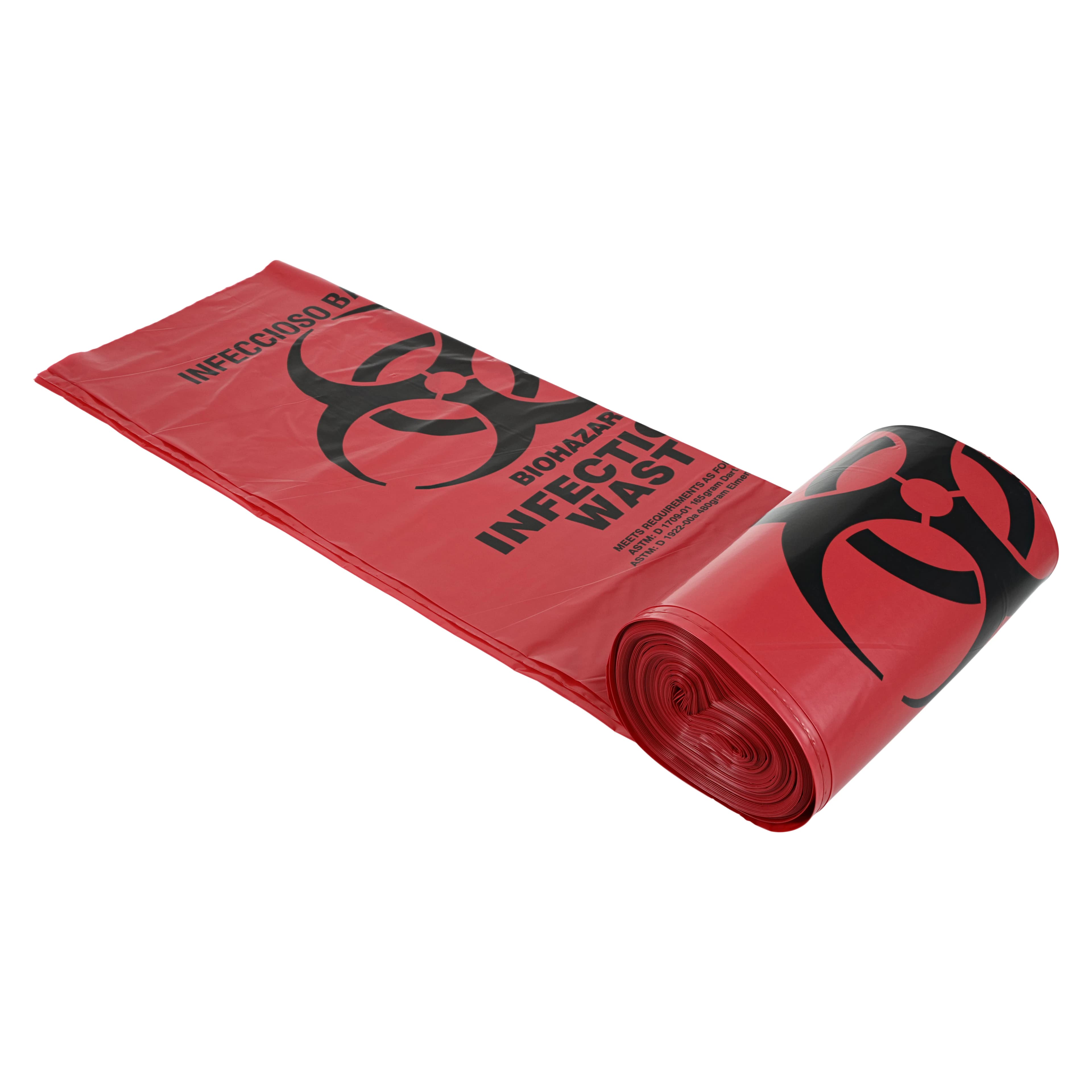 Medline Biohazard Liner, Red, 1.2 Mil, 24" x 24", 500/Case - Liner Biohazard Red 1.2 Mil - Image 1