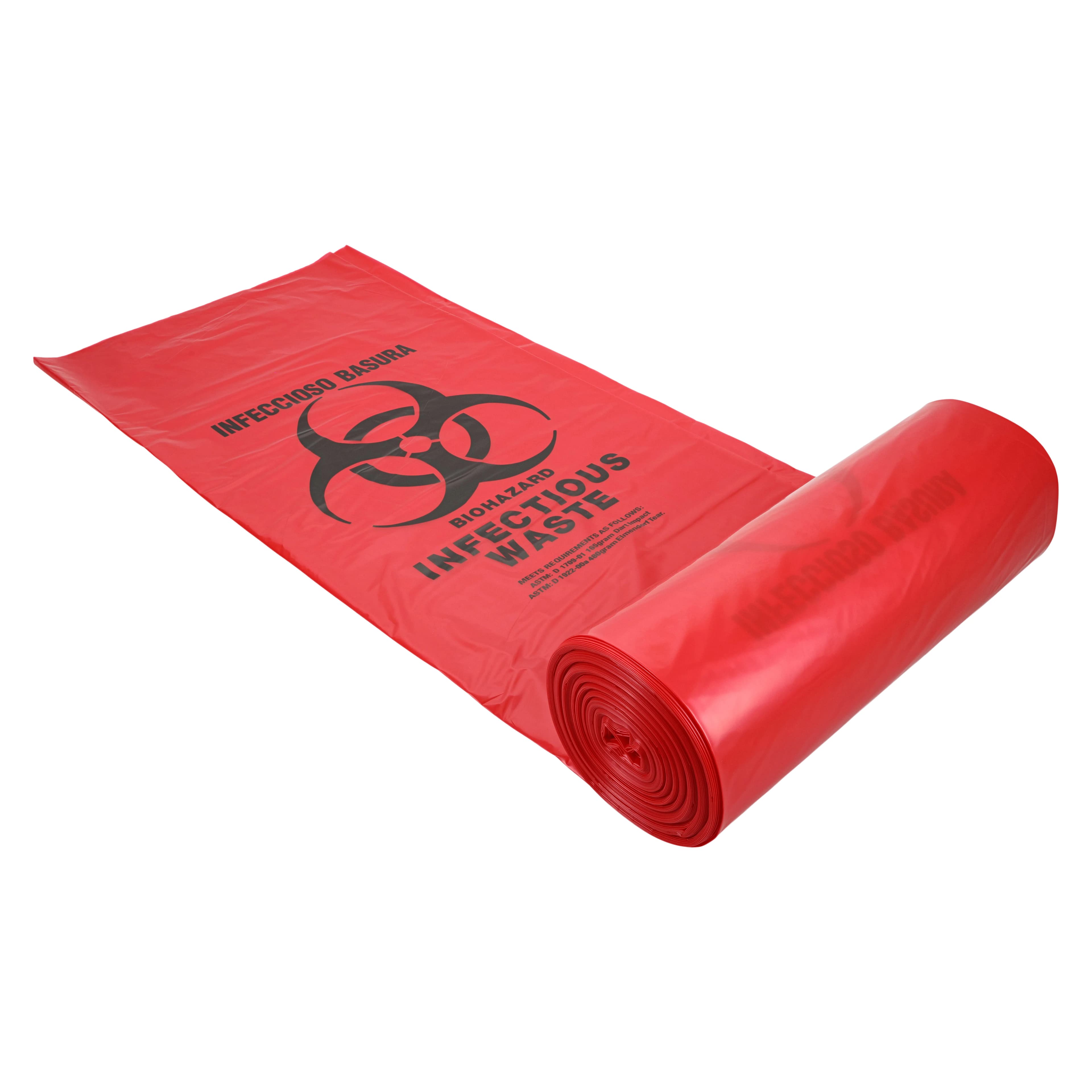 Medline Biohazard Liner, Red, 40 x 46 Inches, 1.3 Mil, 200/Case - Liner Biohazard Red 1.3Mil - Image 1