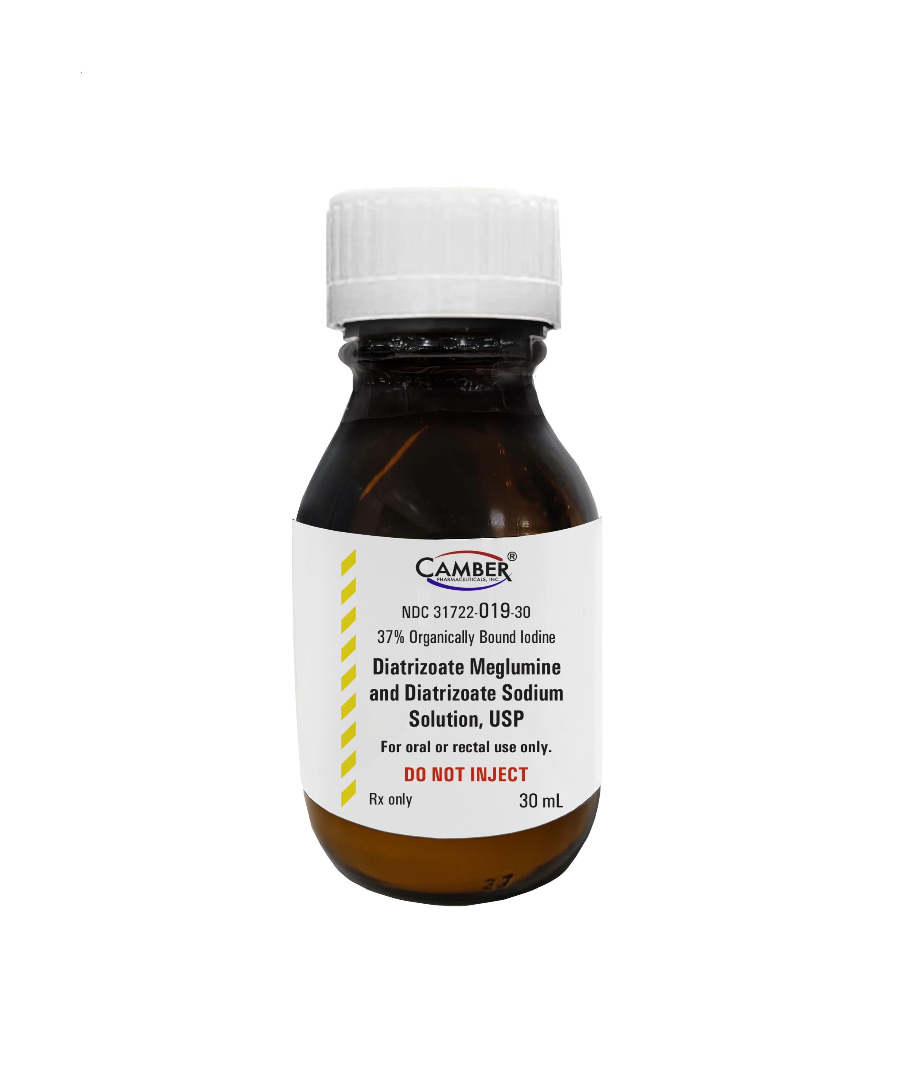 Diatrizoate Meglumine and Diatrizoate Sodium Oral Solution 37%, 30 mL Bottle, 24/Package - Diatrizoate Meg/Diatr Sod Sol - Image 1