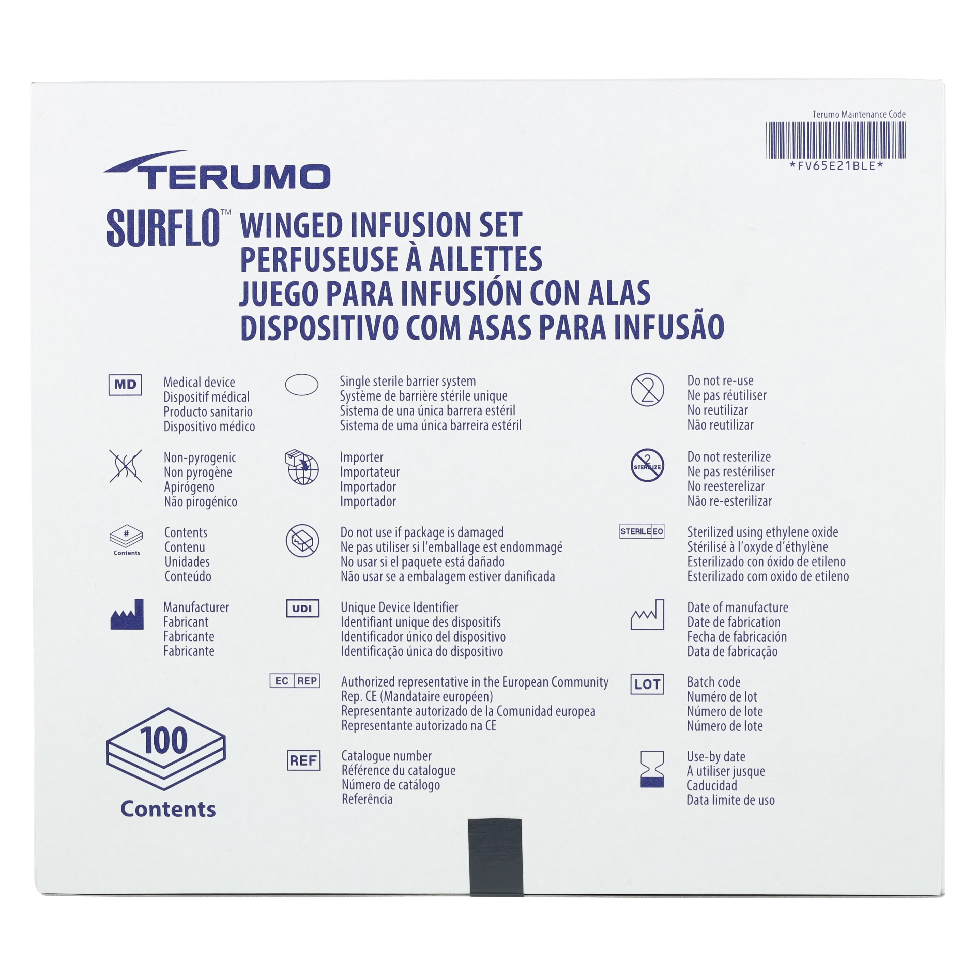 Terumo Winged Infusion Set, 21G x 3/4", 3.5" Tubing, 50/Box thumbnail 5