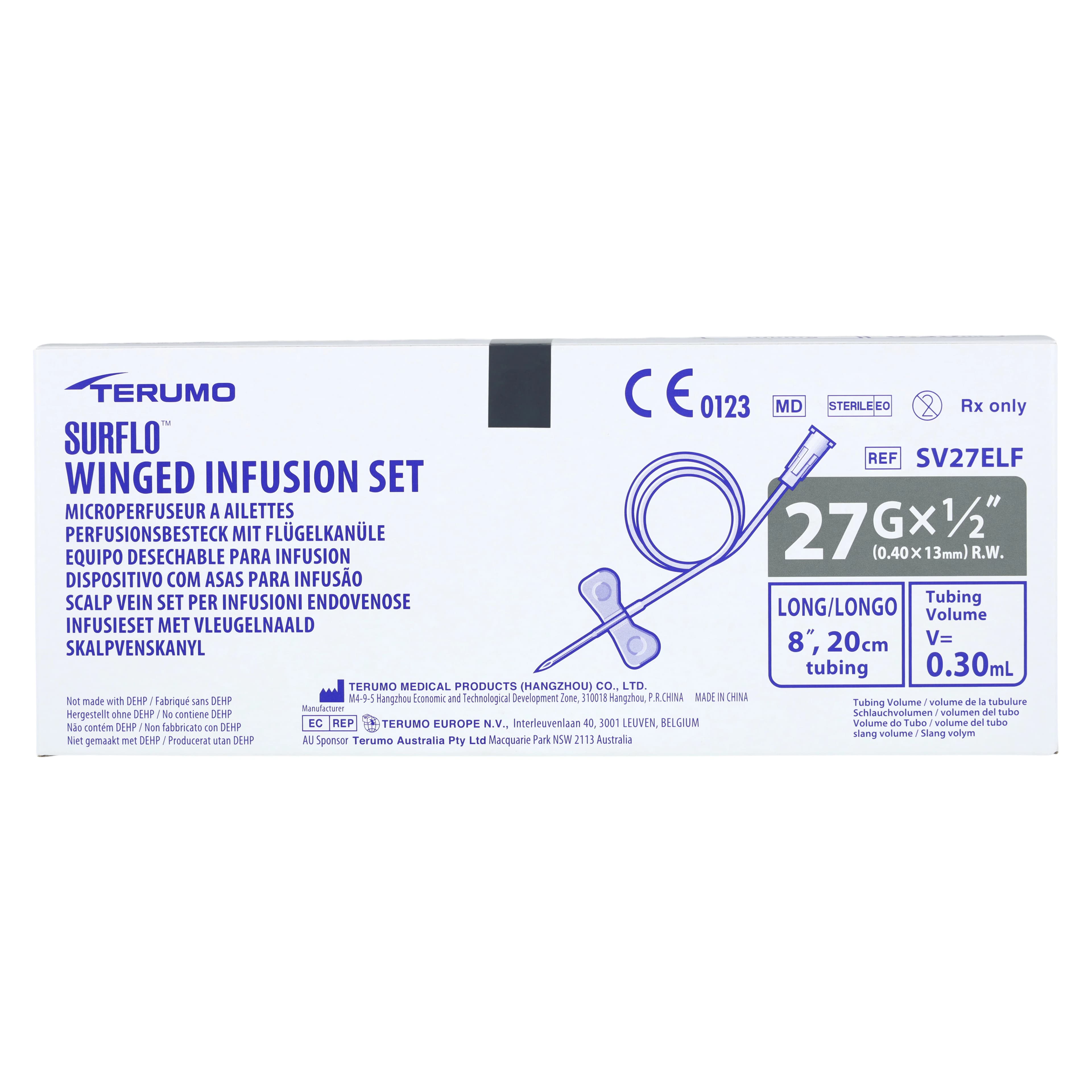 Terumo Winged Infusion Set, 27 Gauge, 1/2" Bevel, 8" Length, 50/Box thumbnail 3