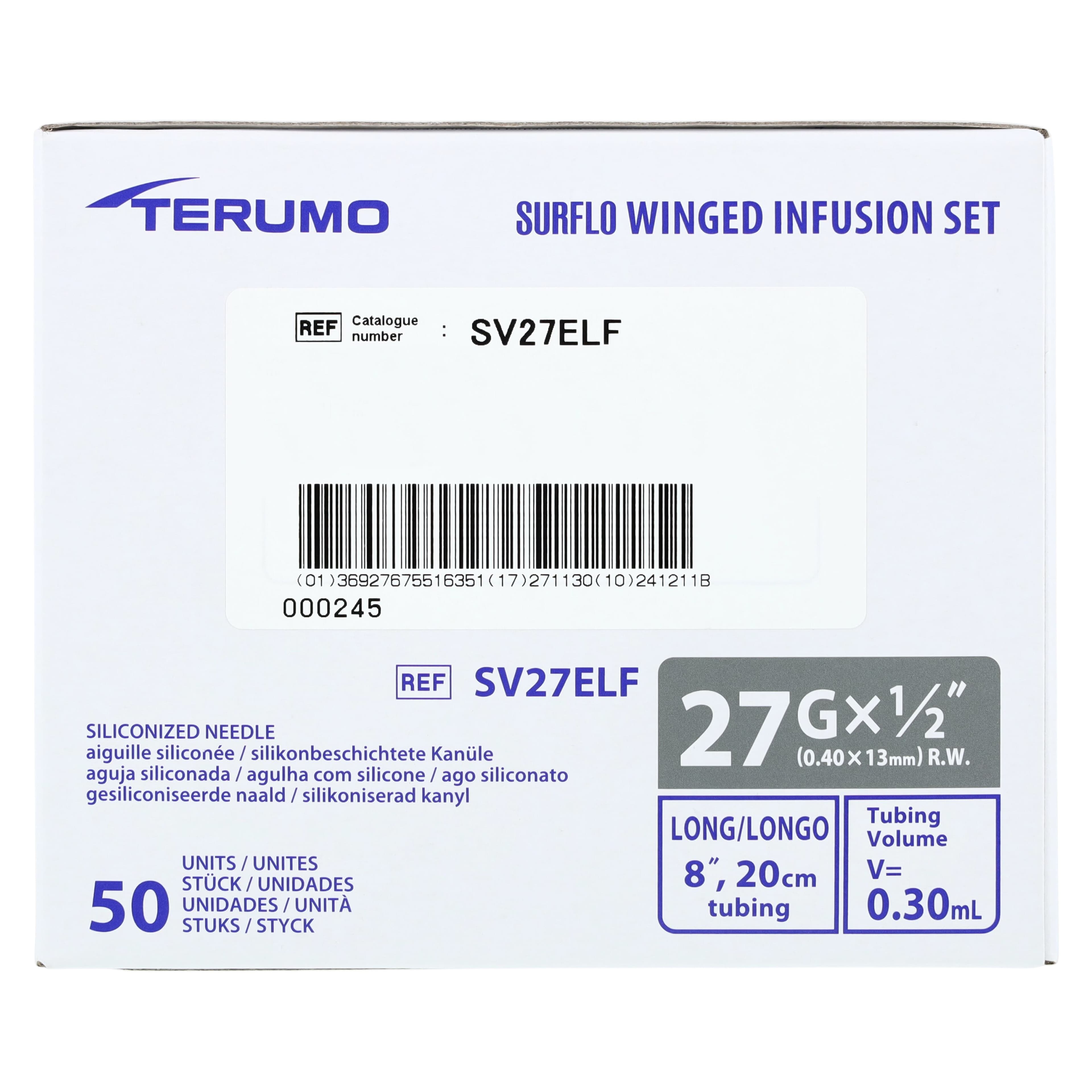 Terumo Winged Infusion Set, 27 Gauge, 1/2" Bevel, 8" Length, 50/Box thumbnail 5