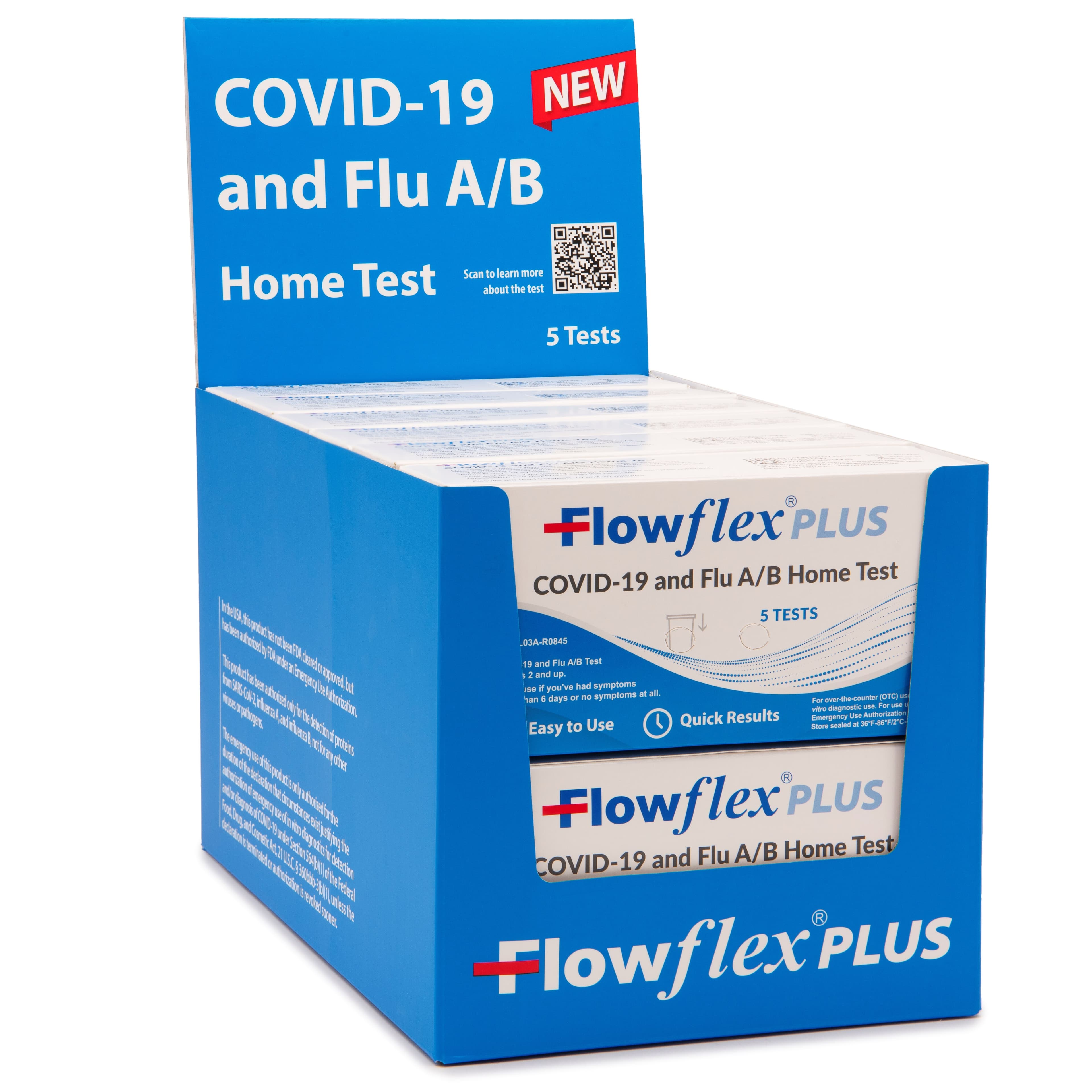 FlowFlex Plus COVID-19/Flu A&B Antigen Home Test, OTC, EUA, 5/Box thumbnail 4