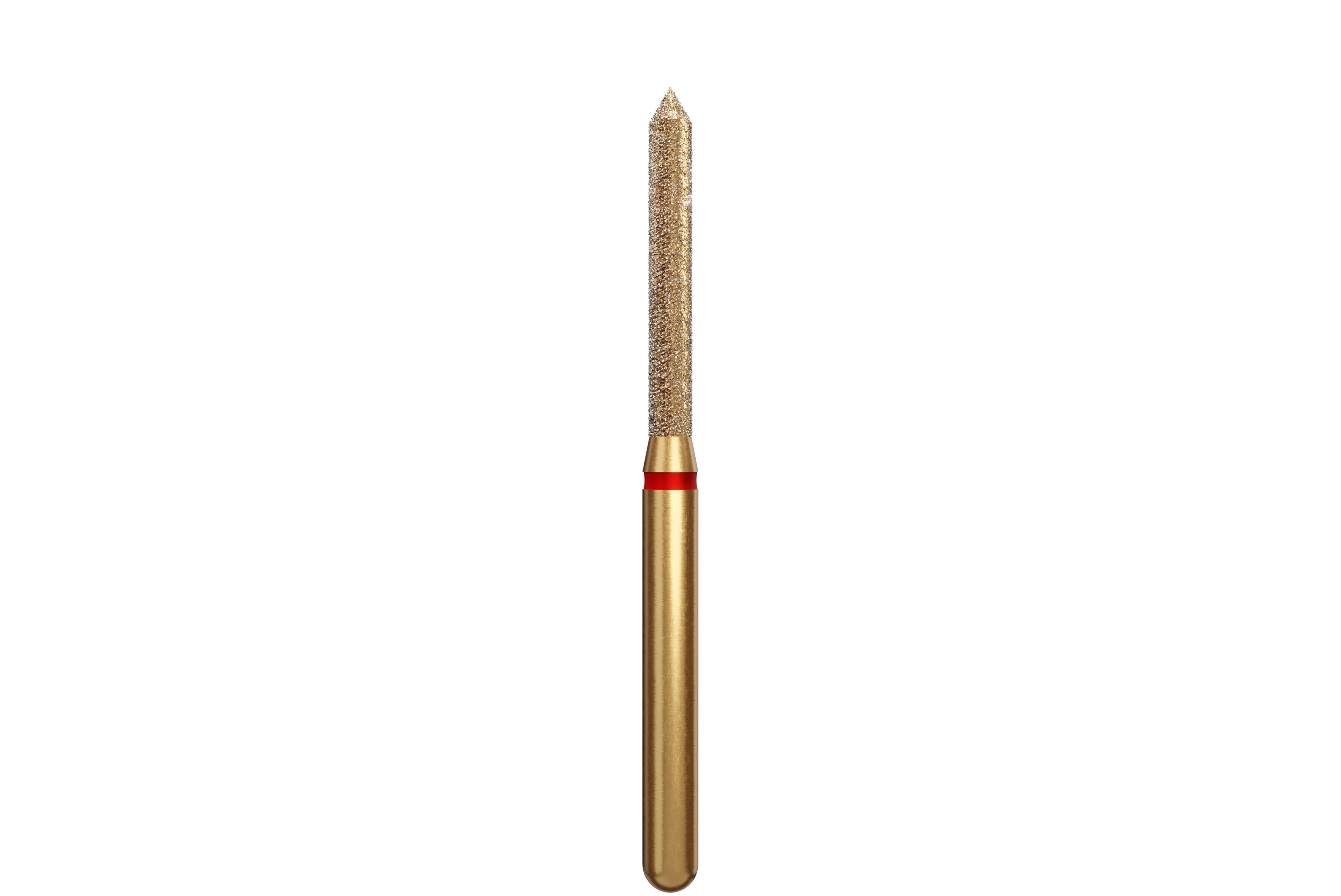 Coltene Alpen Multi-Use Multilayer Diamond Bur, FG, Fine Grit, Red Ring, Beveled Cylinder, 1.4 mm Head Diameter, 10 mm Head Length, 5/Pkg, #886 (G886-314-014-10.0) - Alpen Multi-Use Multilayer Diamond Instruments – FG, Fine, Red, Beveled Cylinder, 5/Pkg - # 886, 1.4 mm Head Diameter, 10 mm Head Length - Image 1