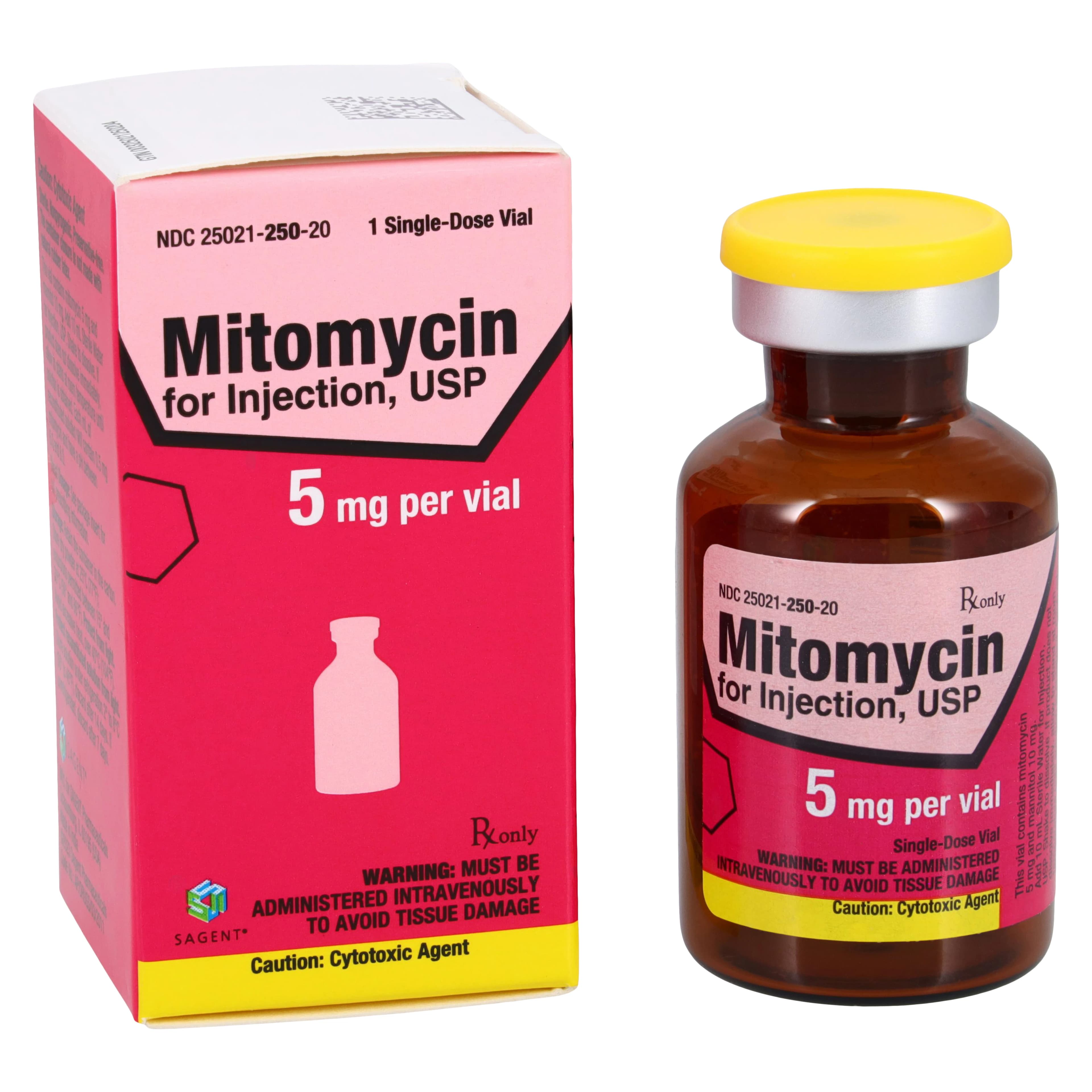 Mitomycin Injection 5 mg/vial, Lyophilized Powder for Solution, Single-Dose Vial, 15 mL, Sagent Pharmaceuticals - Mitomycin Inj Lyoph SDV 15mL - Image 1