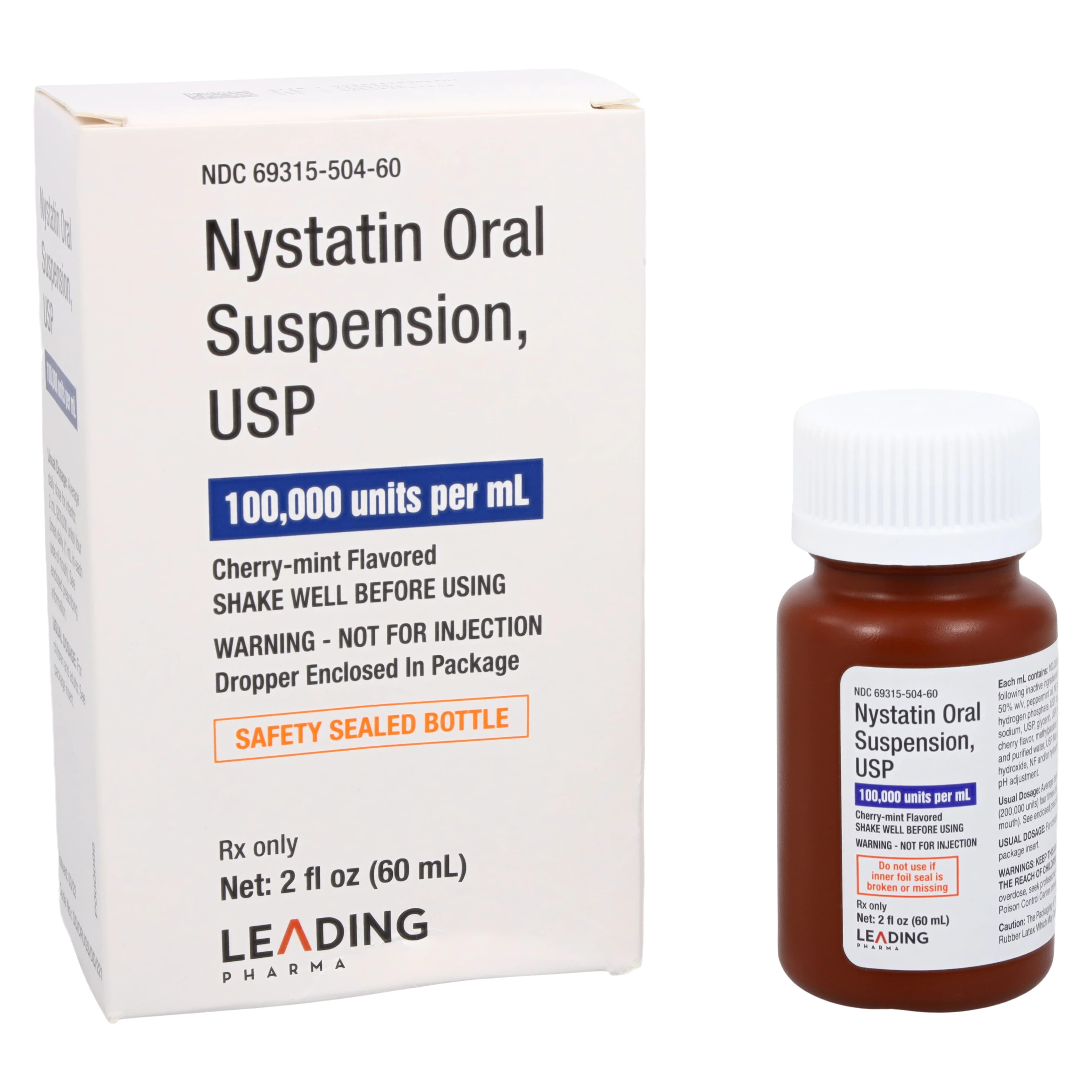 Nystatin Oral Suspension, 100 MU/mL, 60 mL Bottle - Nystatin Oral Suspension - Image 1