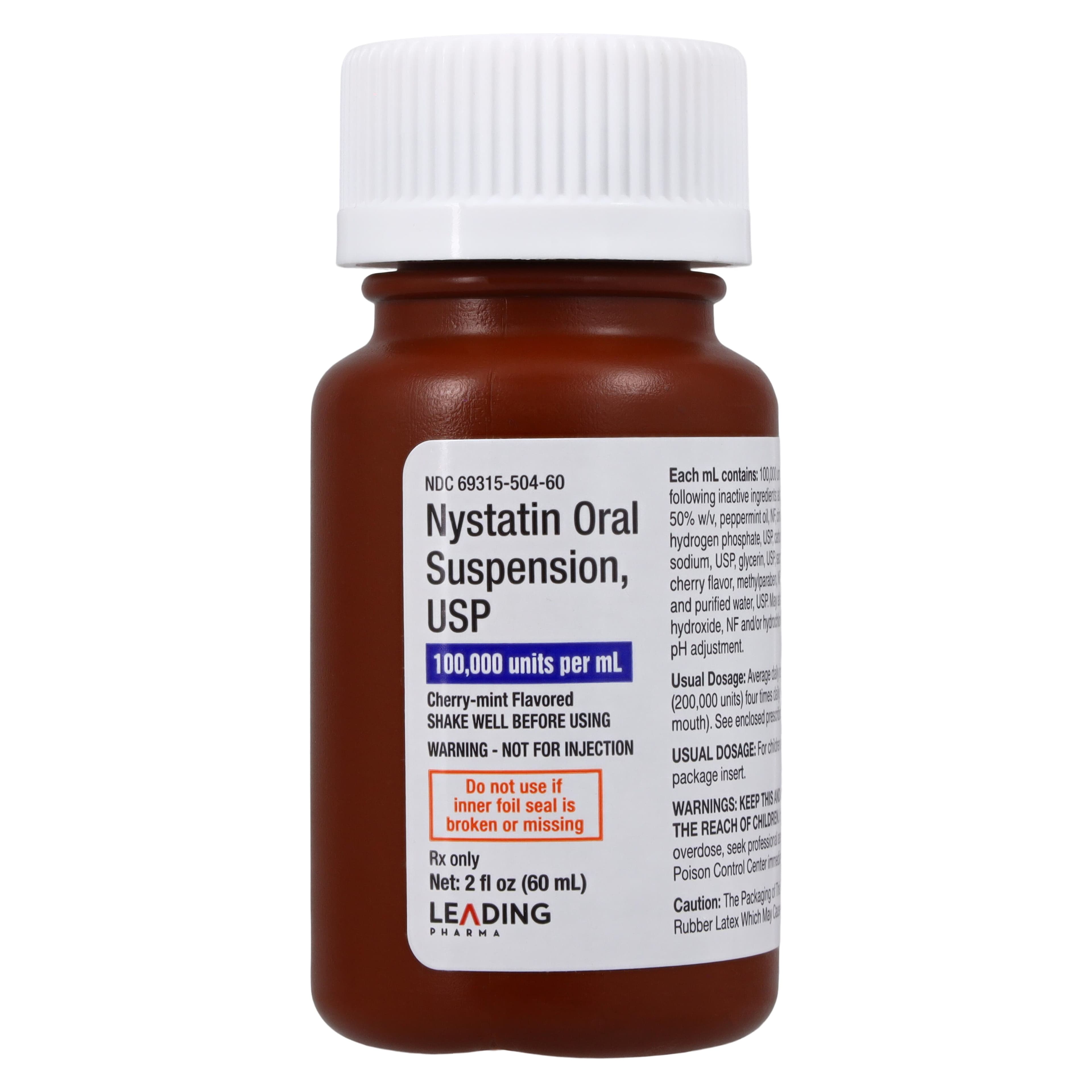 Nystatin Oral Suspension, 100 MU/mL, 60 mL Bottle thumbnail 2